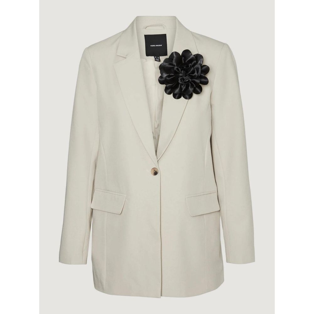 Blazer beige en polyester Vero Moda