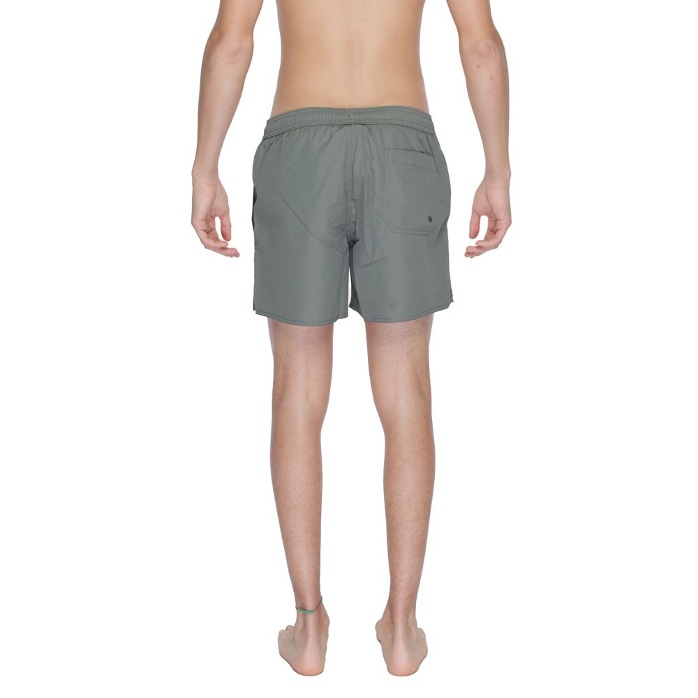 Short de bain en polyester vert Emporio Armani Underwear