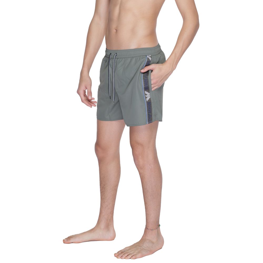 Short de bain en polyester vert Emporio Armani Underwear