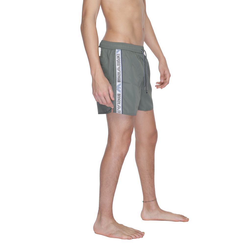 Short de bain en polyester vert Emporio Armani Underwear