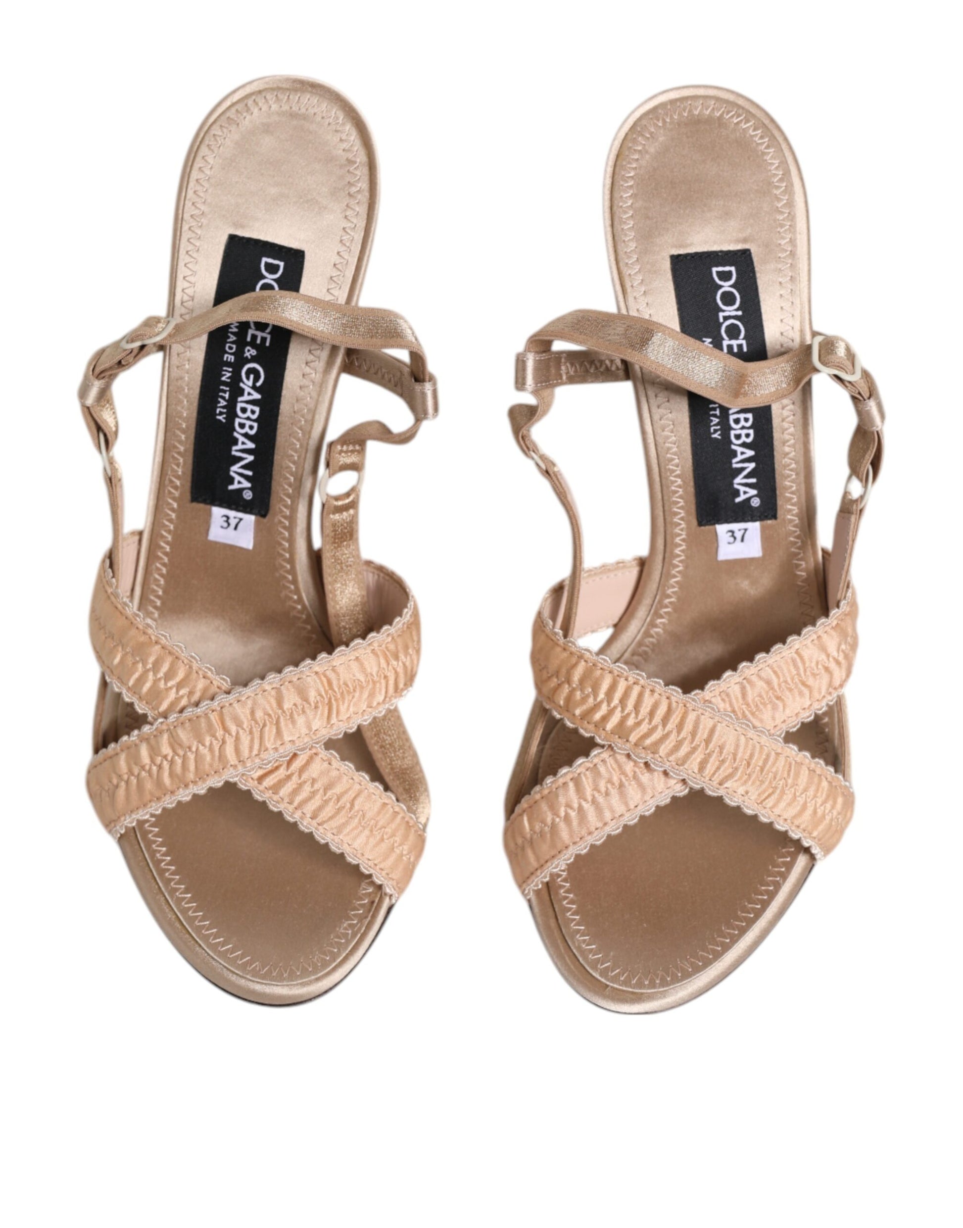Sandales à talons et bride arrière Dolce &amp; Gabbana beiges Keira