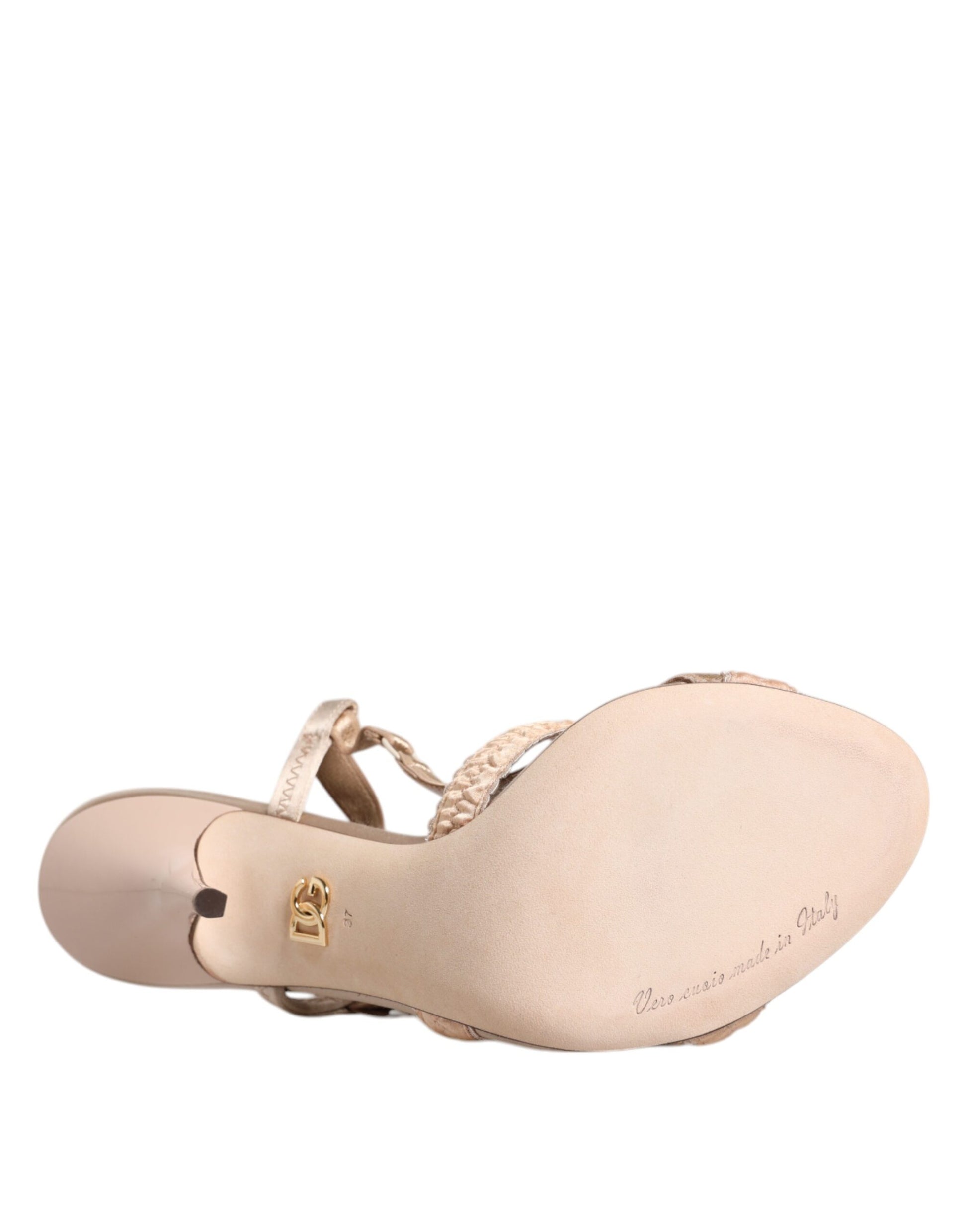 Sandales à talons et bride arrière Dolce &amp; Gabbana beiges Keira