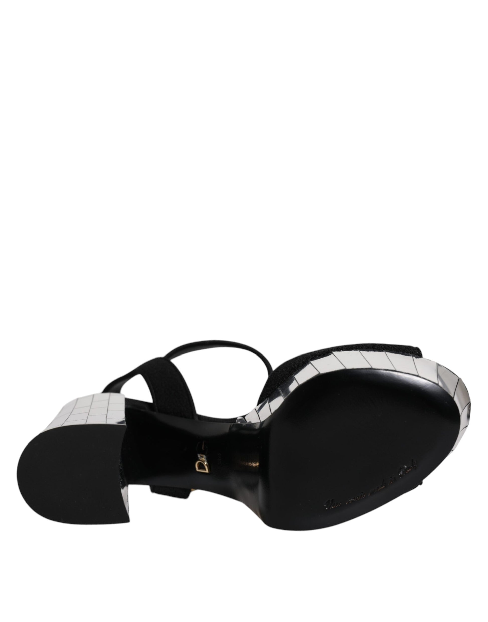 Sandales à plateforme et talons miroir noirs Dolce &amp; Gabbana