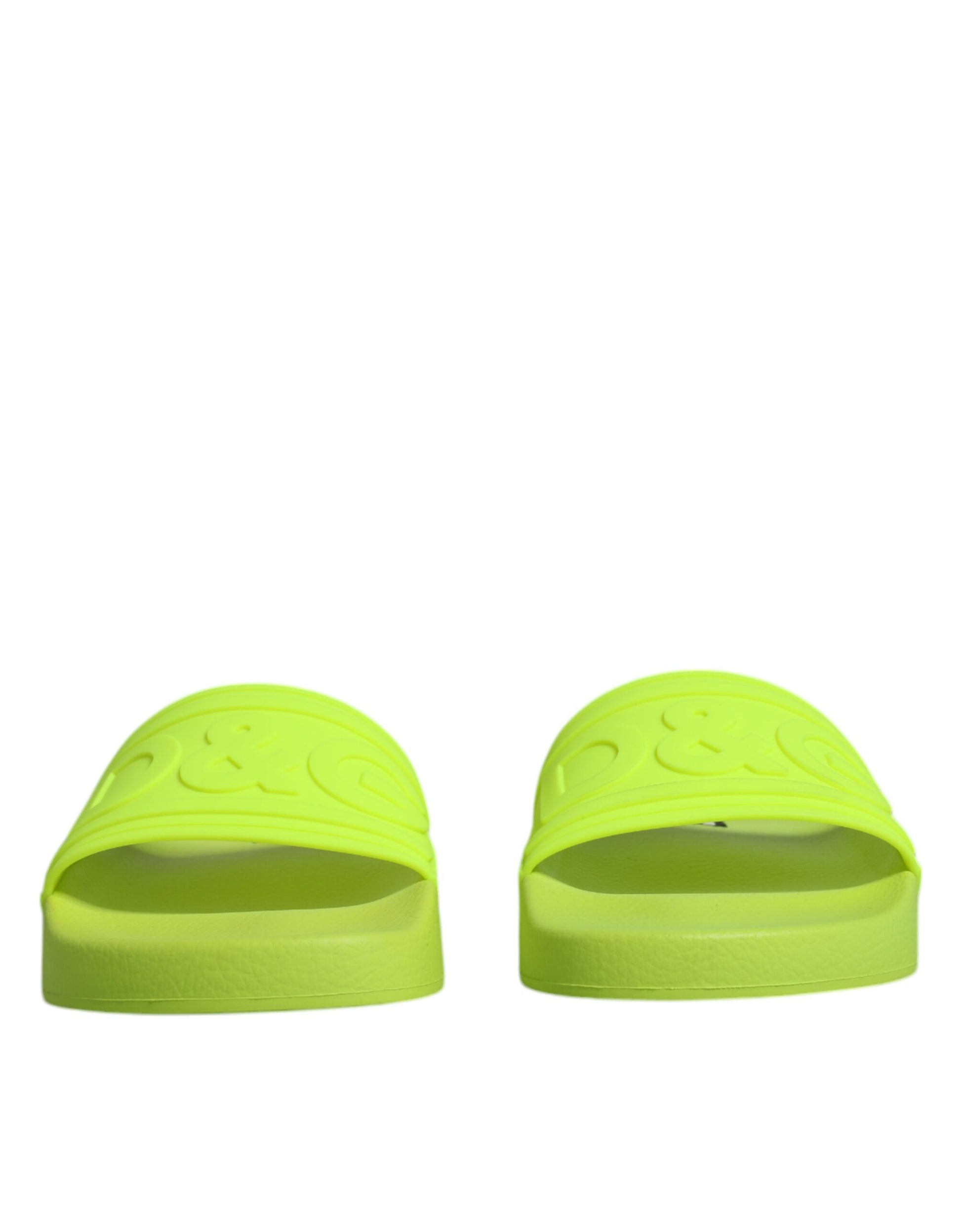 Sandales à enfiler en caoutchouc vert Dolce &amp; Gabbana, chaussures de plage