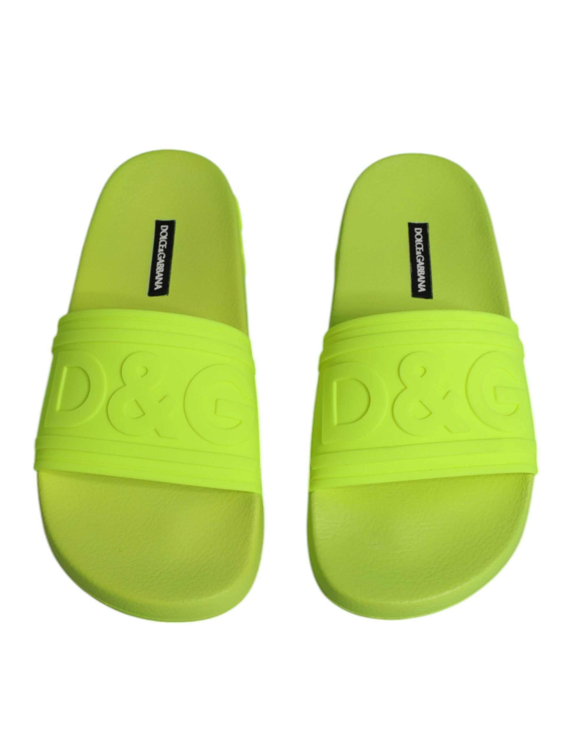 Sandales à enfiler en caoutchouc vert Dolce &amp; Gabbana, chaussures de plage