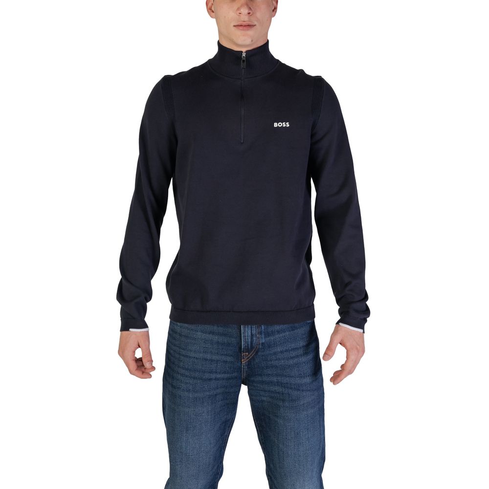 Cardigan en coton bleu Hugo Boss