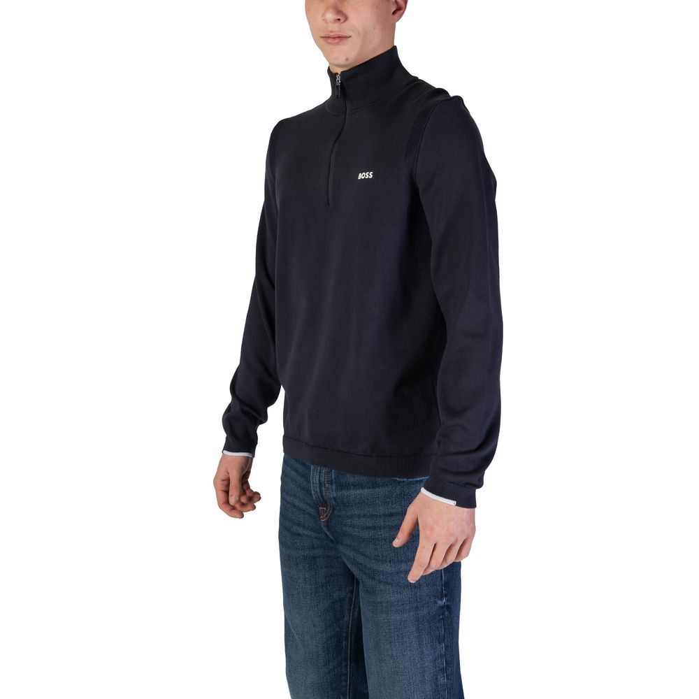 Cardigan en coton bleu Hugo Boss