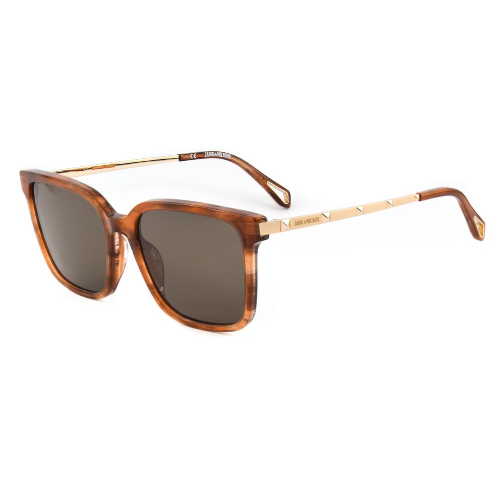 Lunettes de soleil en acétate marron Zadig &amp; Voltaire