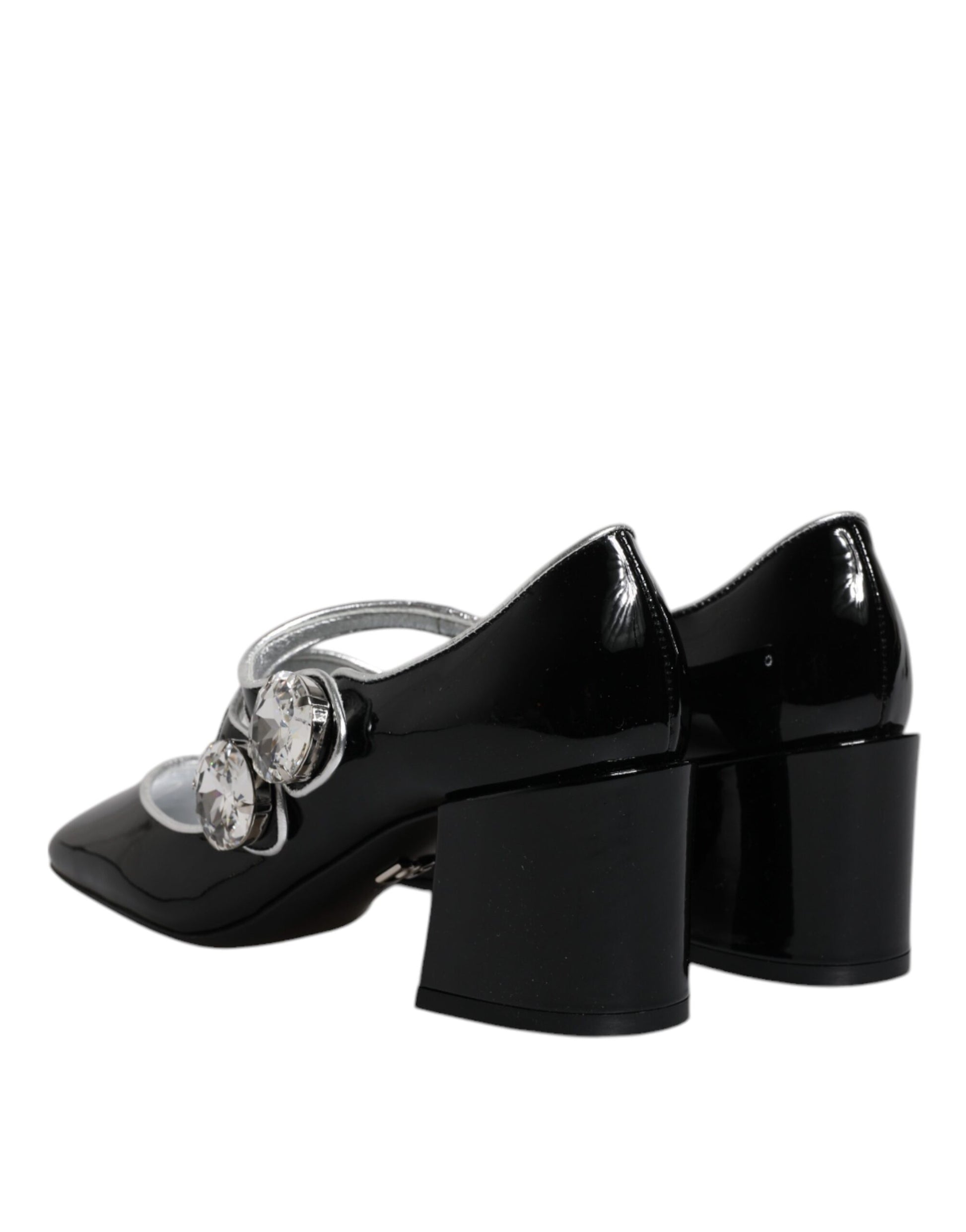 Escarpins Mary Jane en cuir verni noir et cristaux Dolce &amp; Gabbana