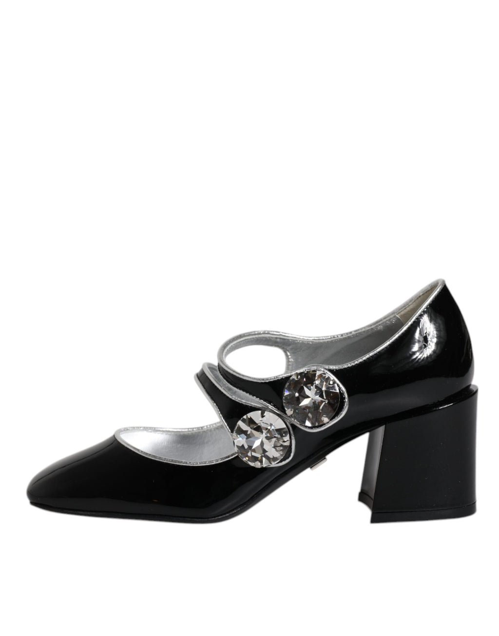 Escarpins Mary Jane en cuir verni noir et cristaux Dolce &amp; Gabbana