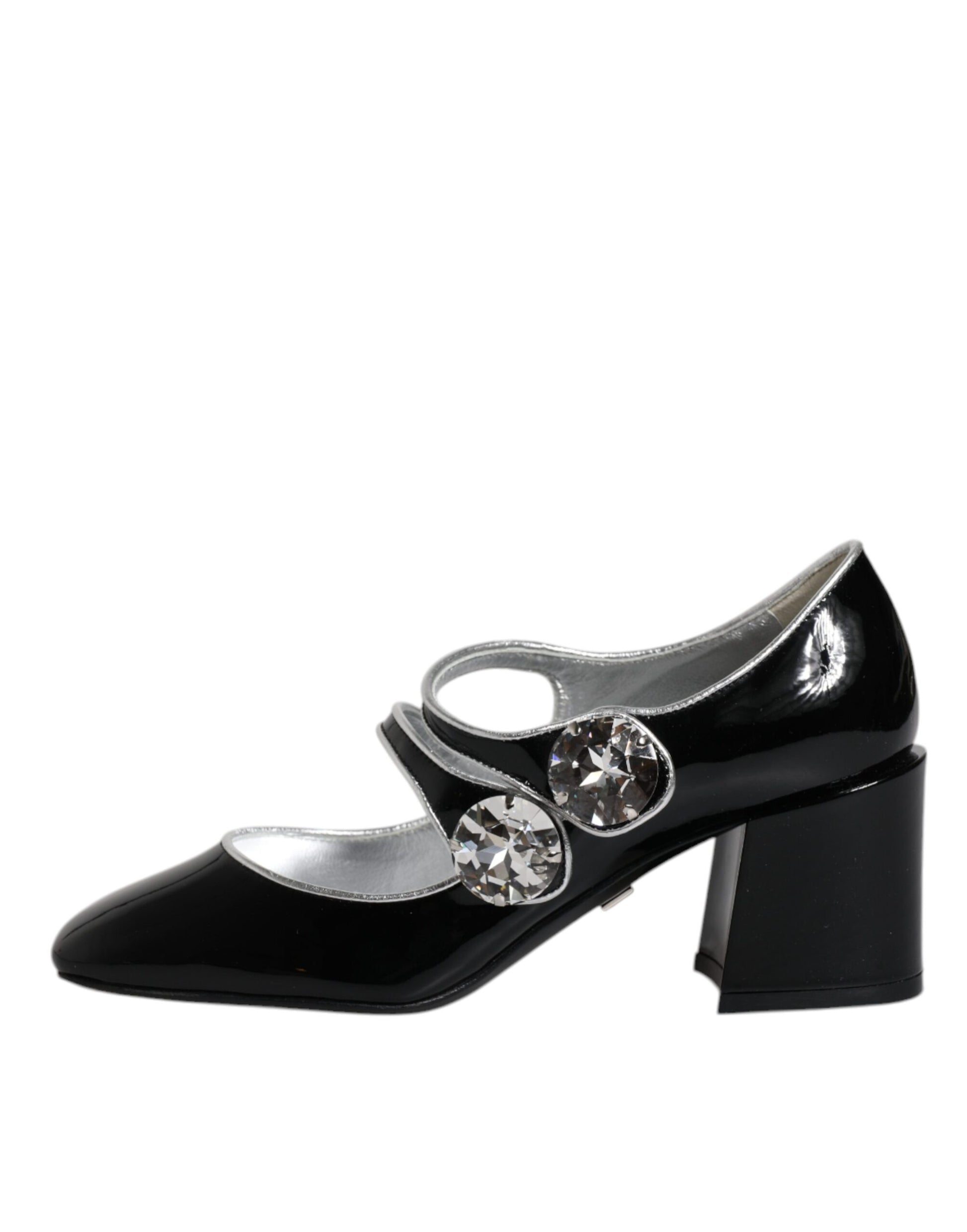 Escarpins Mary Jane en cuir verni noir et cristaux Dolce &amp; Gabbana