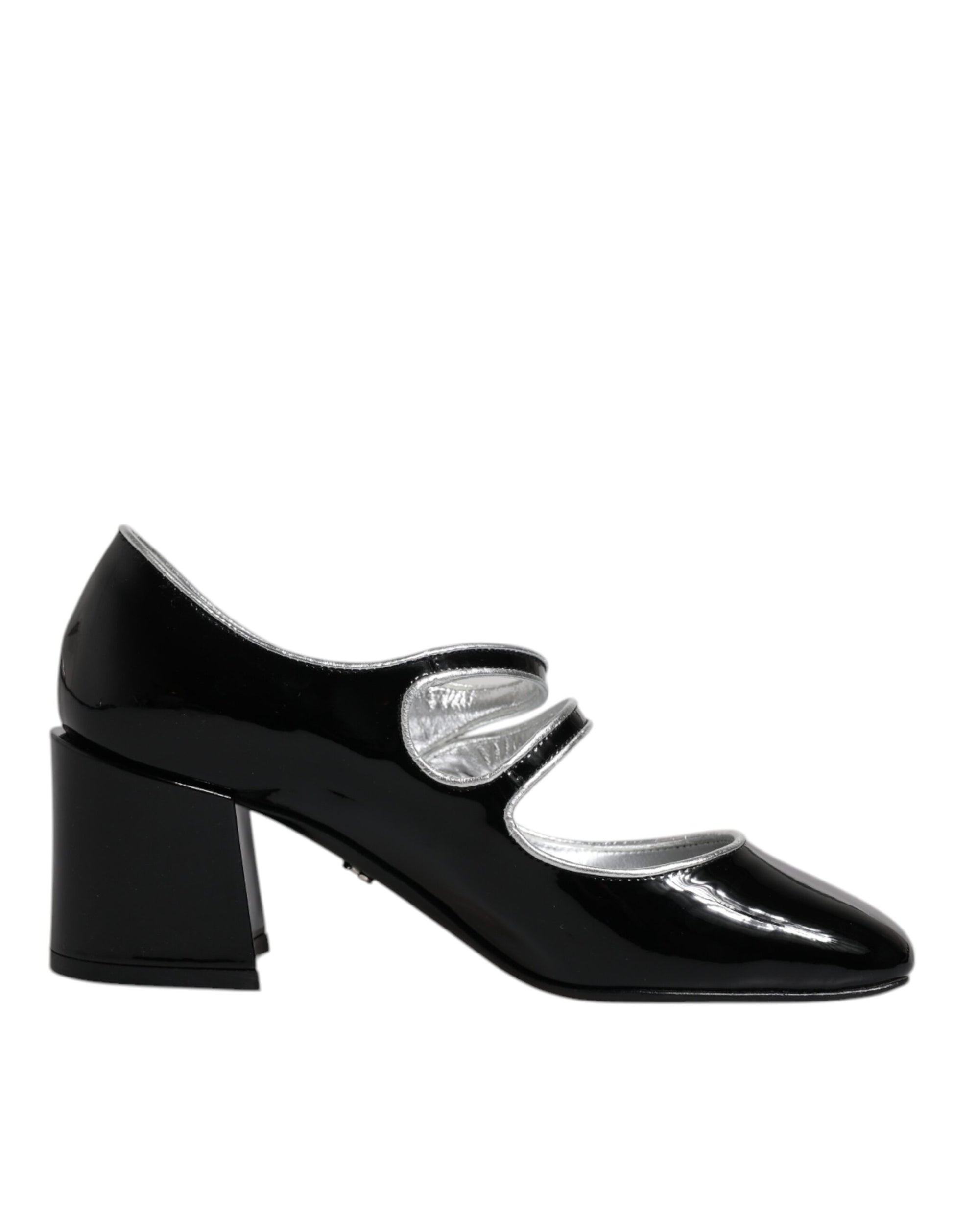 Escarpins Mary Jane en cuir verni noir et cristaux Dolce &amp; Gabbana