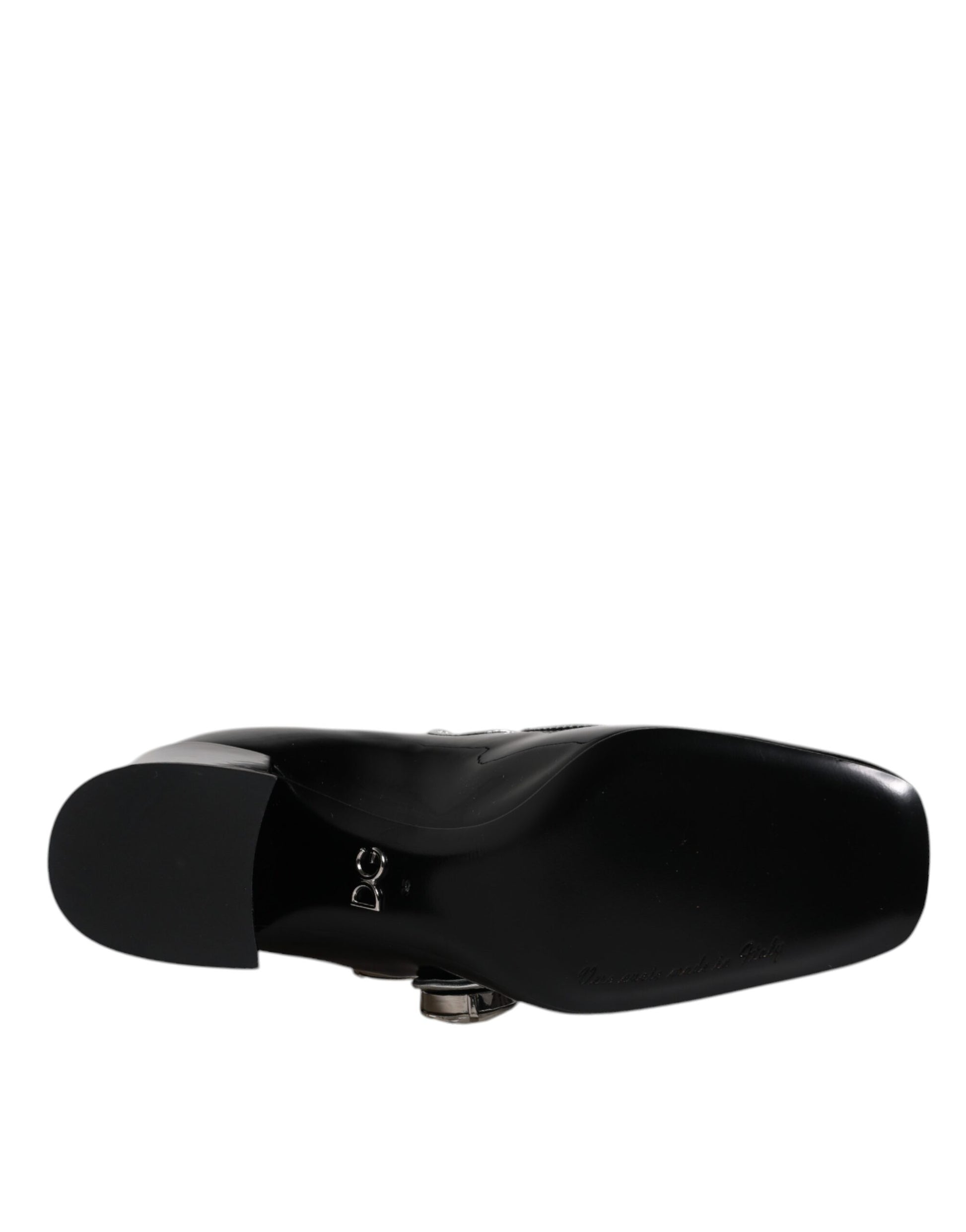 Escarpins Mary Jane en cuir verni noir et cristaux Dolce &amp; Gabbana