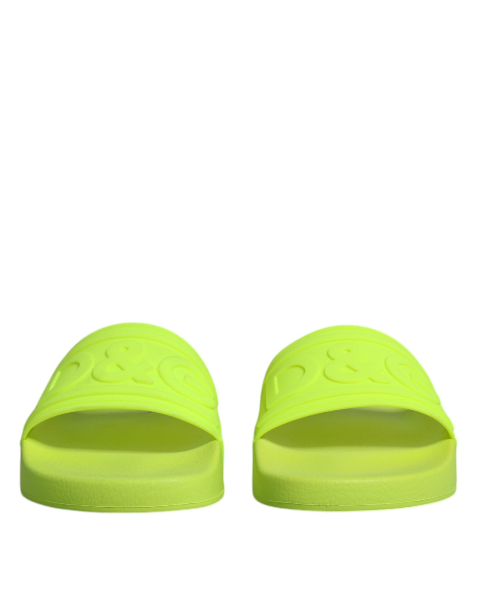 Sandales à enfiler en caoutchouc vert Dolce &amp; Gabbana, chaussures de plage
