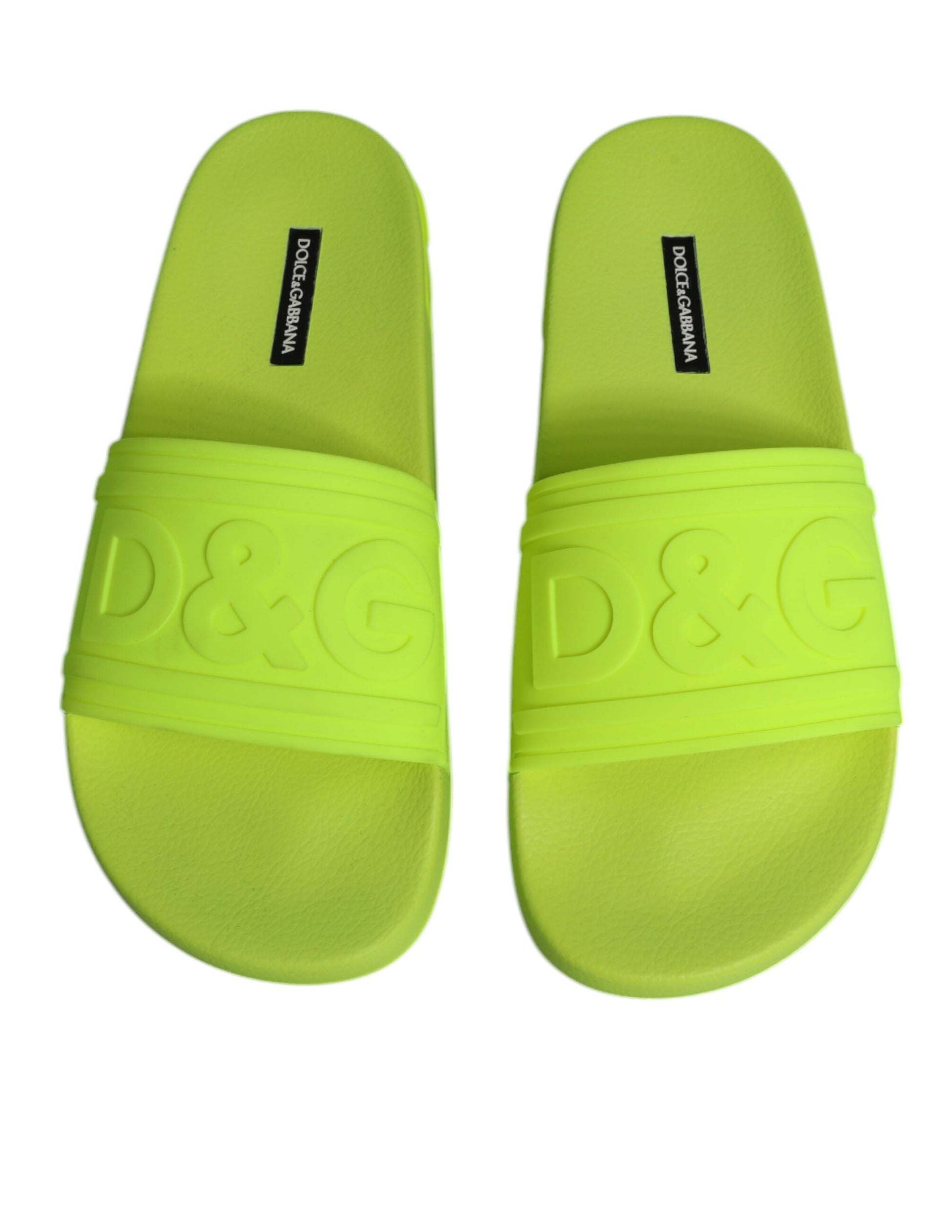 Sandales à enfiler en caoutchouc vert Dolce &amp; Gabbana, chaussures de plage