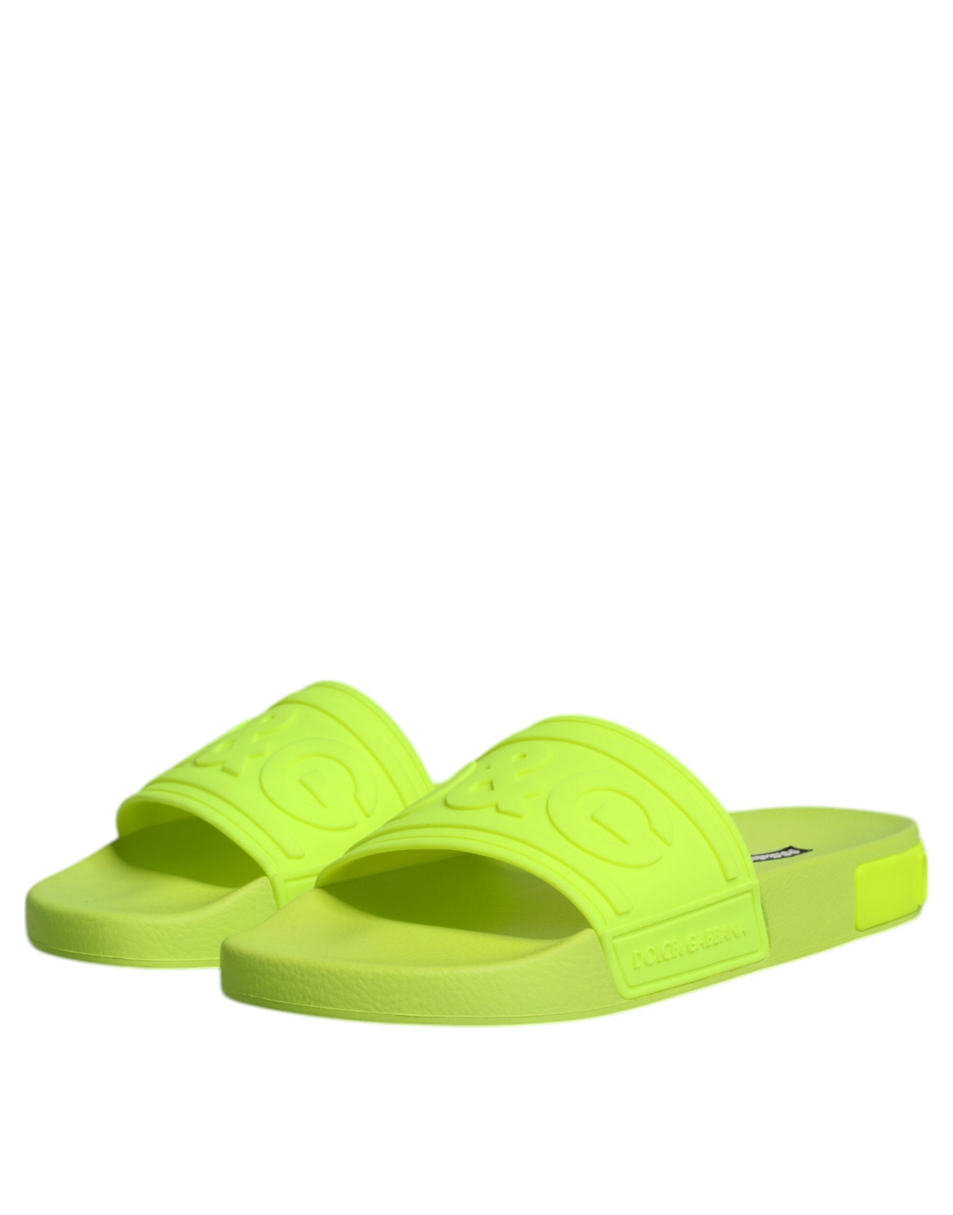 Sandales à enfiler en caoutchouc vert Dolce &amp; Gabbana, chaussures de plage