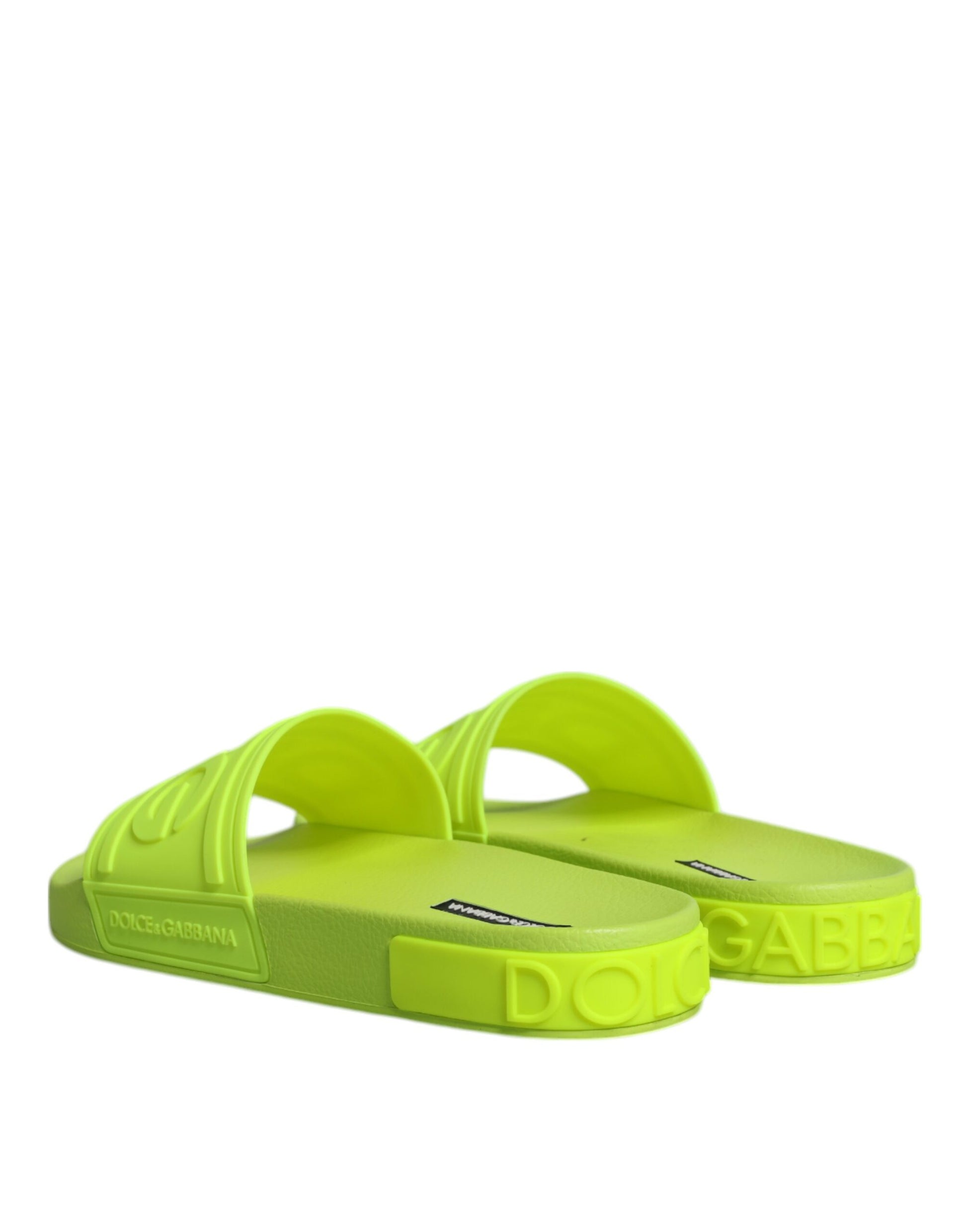 Sandales à enfiler en caoutchouc vert Dolce &amp; Gabbana, chaussures de plage