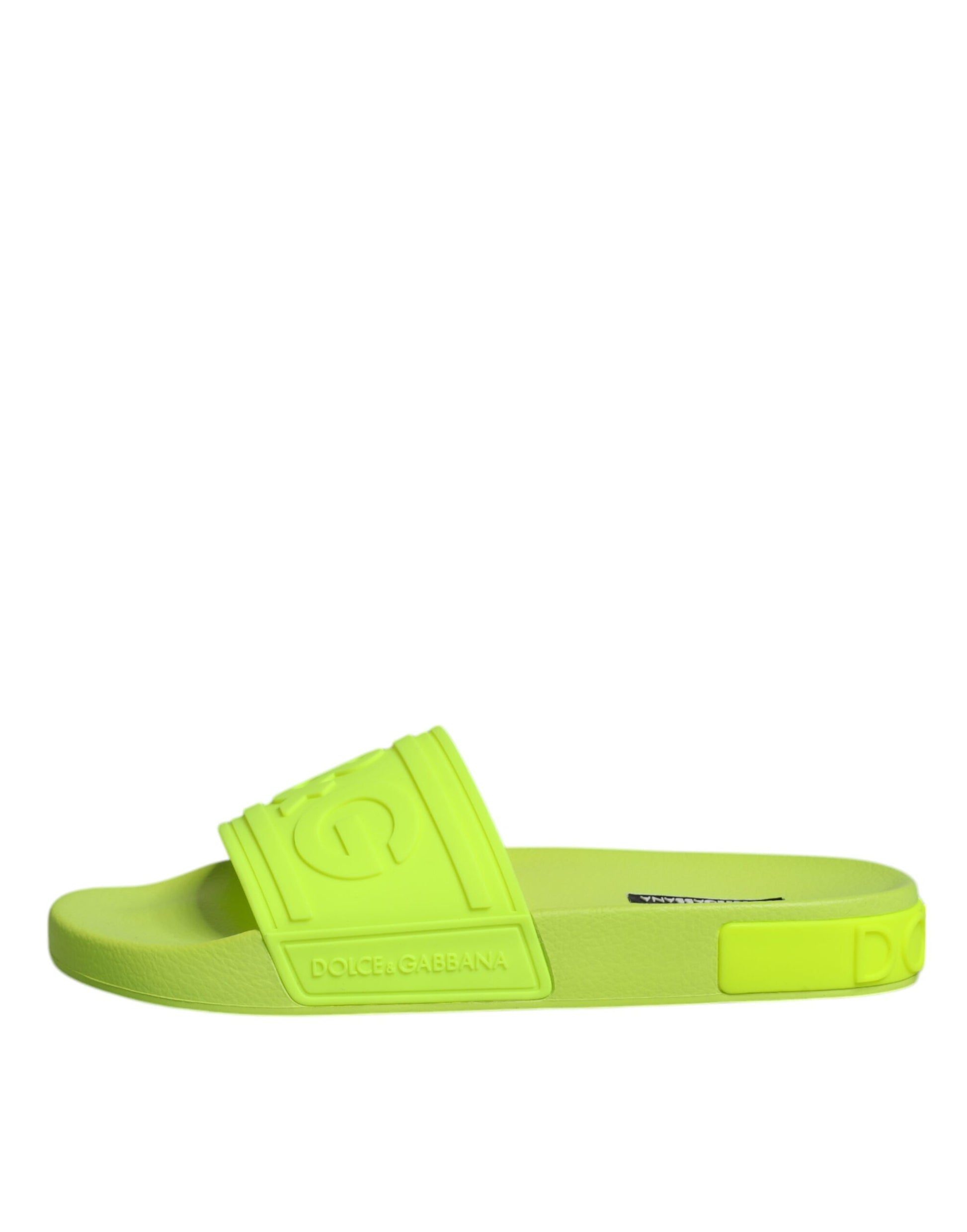 Sandales à enfiler en caoutchouc vert Dolce &amp; Gabbana, chaussures de plage