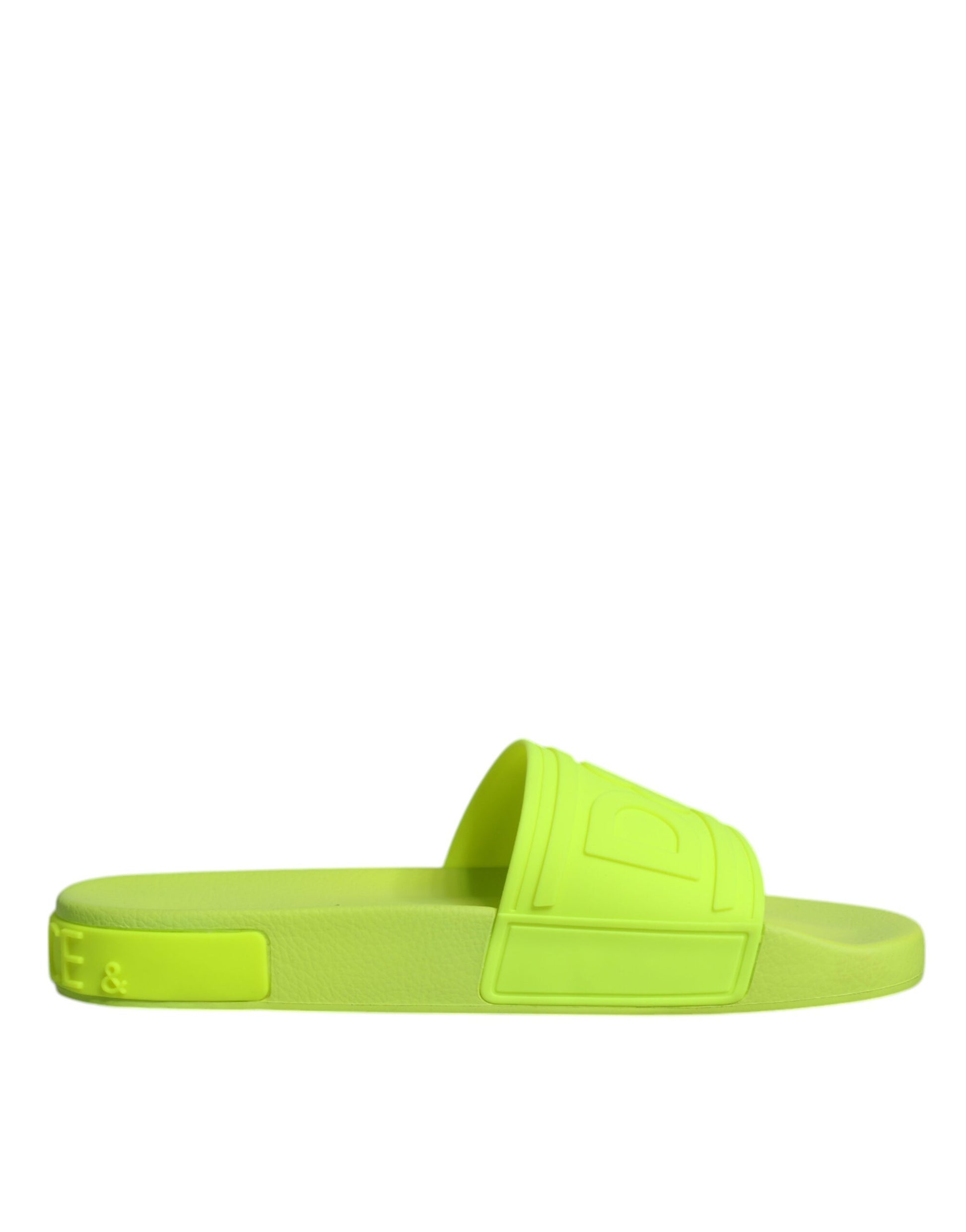 Sandales à enfiler en caoutchouc vert Dolce &amp; Gabbana, chaussures de plage