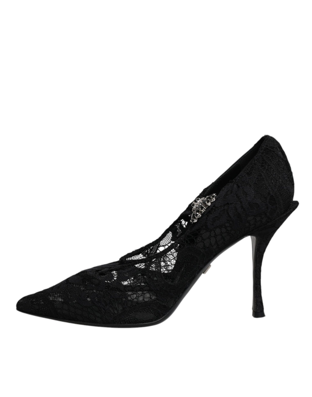 Escarpins Mary Jane en dentelle noire et cristaux Dolce &amp; Gabbana