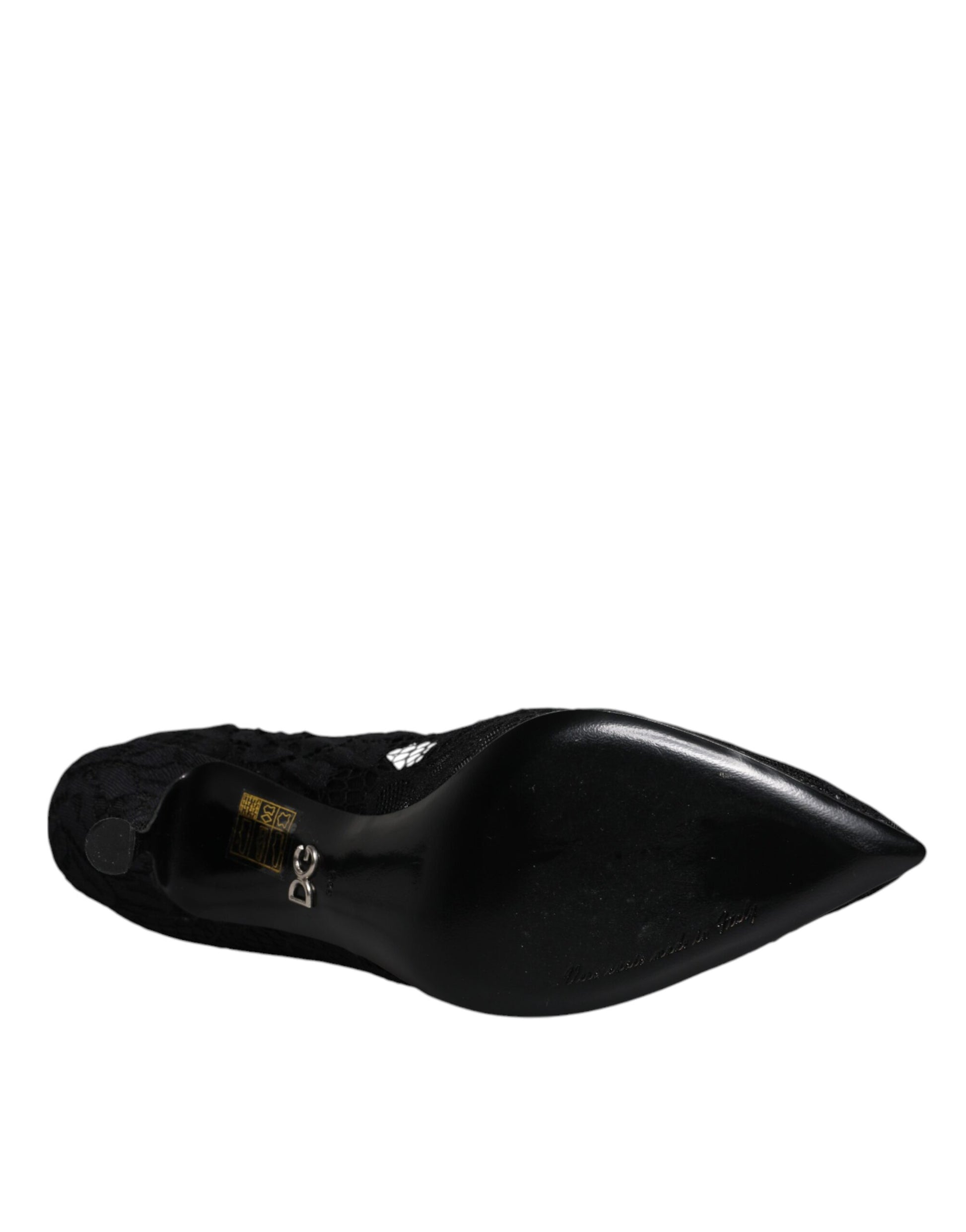 Escarpins Mary Jane en dentelle noire et cristaux Dolce &amp; Gabbana