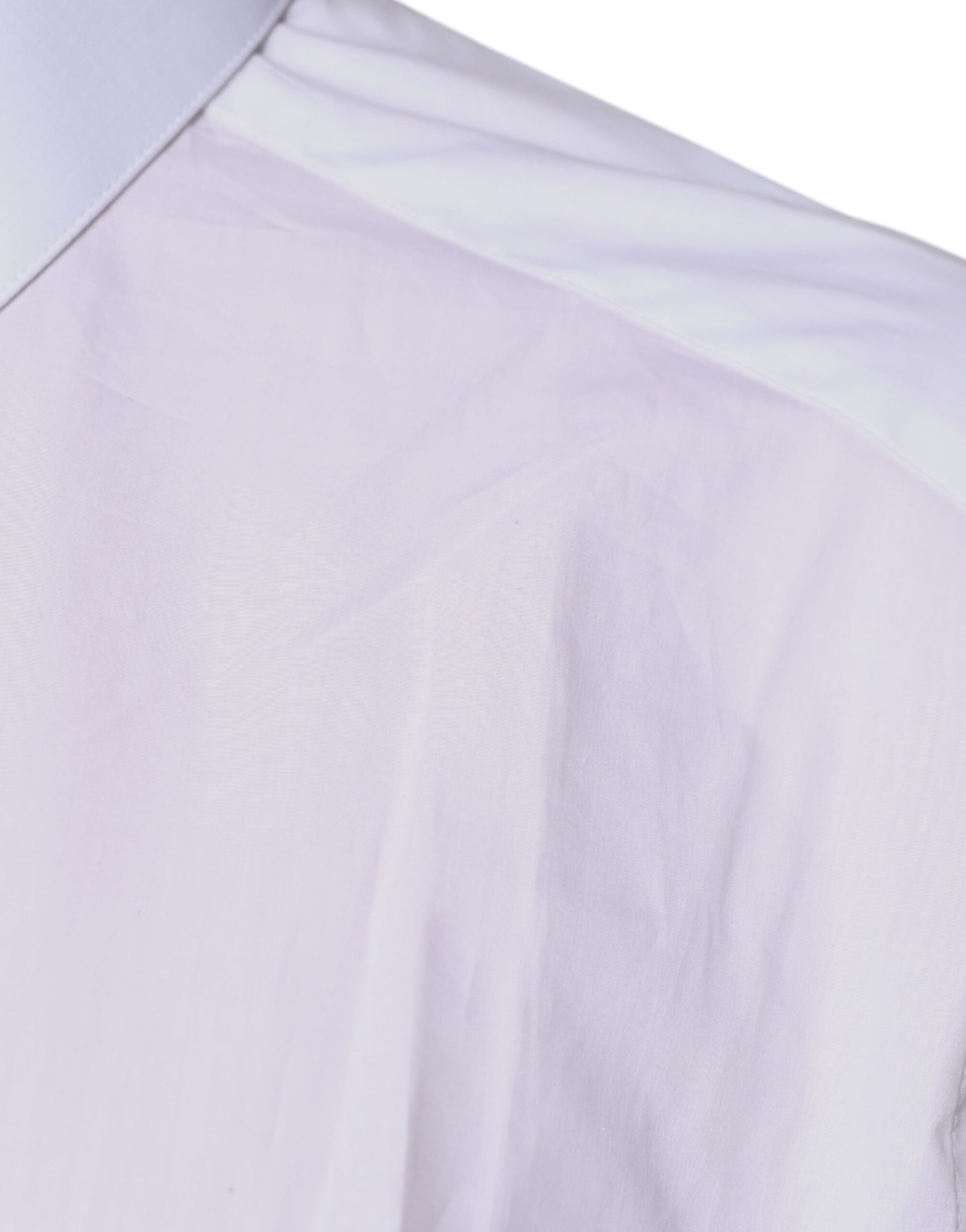 Dolce &amp; Gabbana - Haut chemise à manches longues en coton blanc avec col