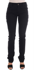 Jean John Galliano en denim de coton noir stretch coupe classique