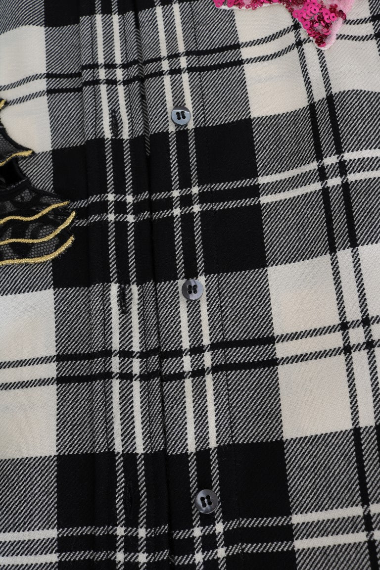 Chemise Dolce &amp; Gabbana noire et blanche à cristaux Fairy Tale