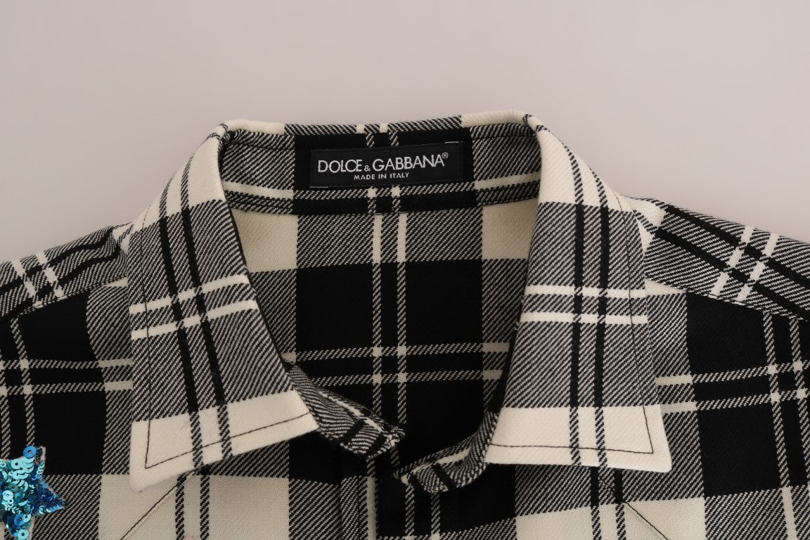 Chemise Dolce &amp; Gabbana noire et blanche à cristaux Fairy Tale
