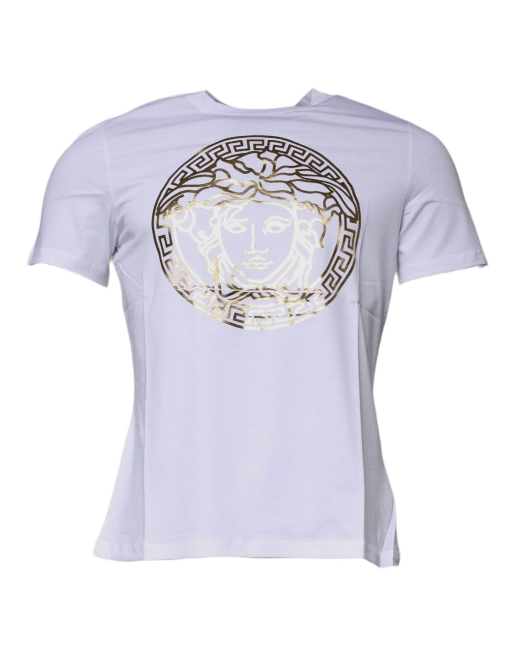 T-shirt ras du cou en coton blanc à imprimé Medusa Versace