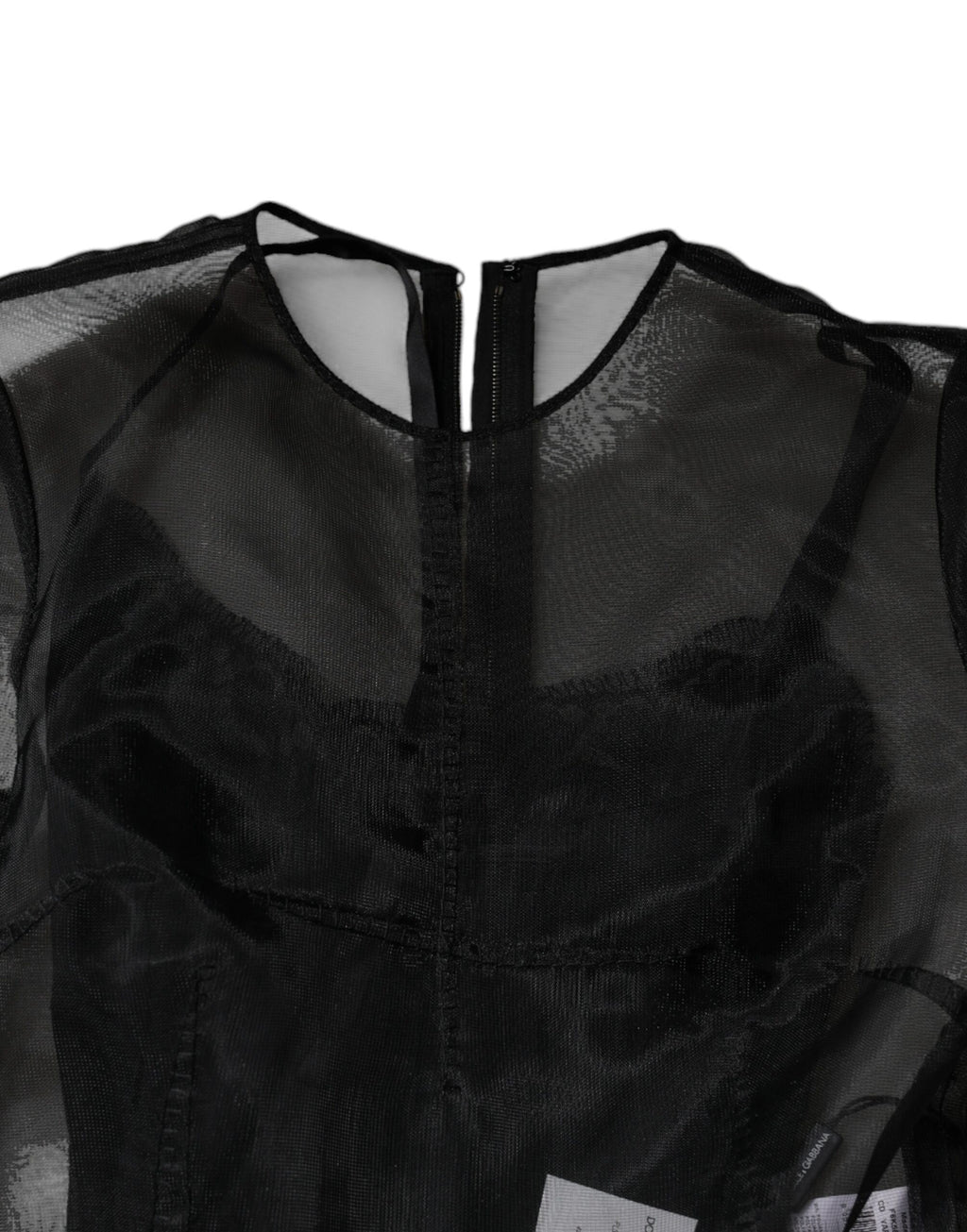 Robe de cocktail mi-longue trapèze en tulle noir Dolce &amp; Gabbana