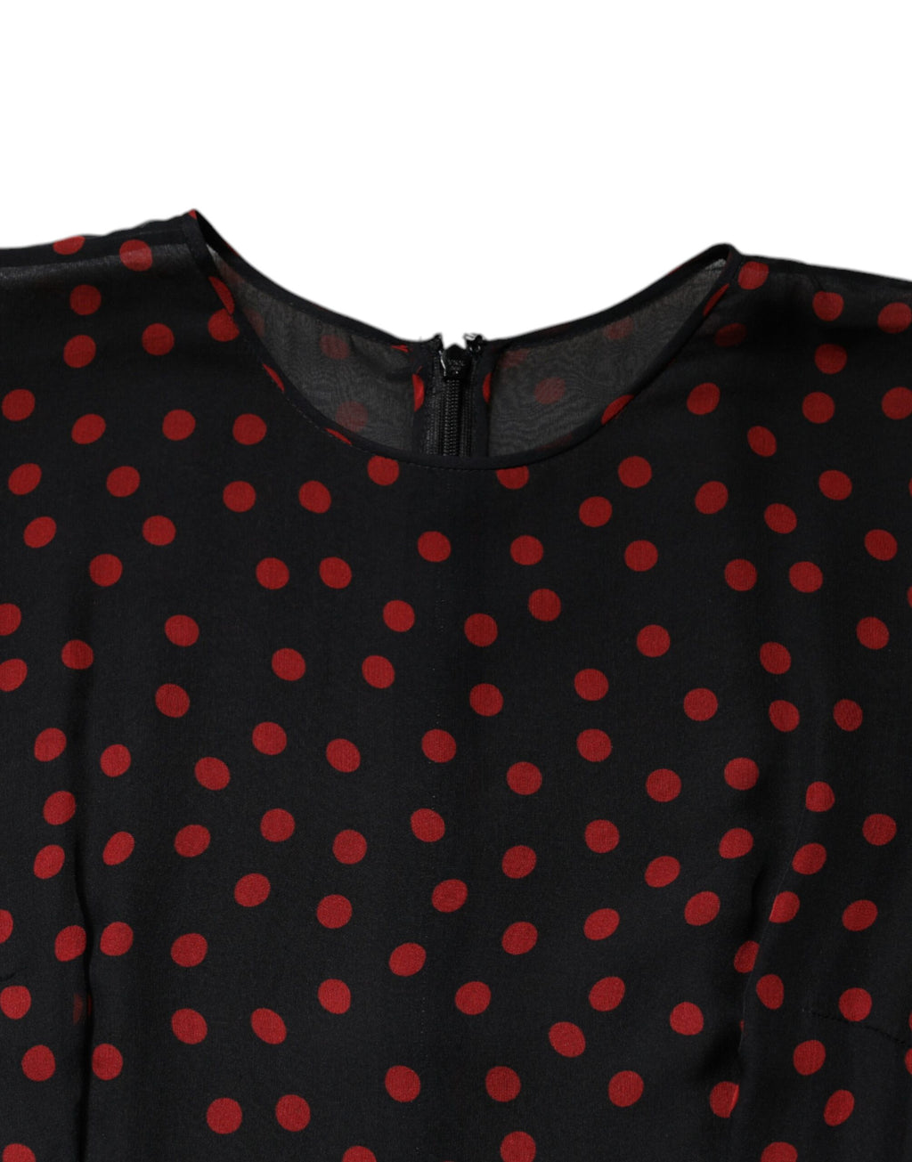 Robe midi superposée en soie à pois noirs et rouges Dolce &amp; Gabbana