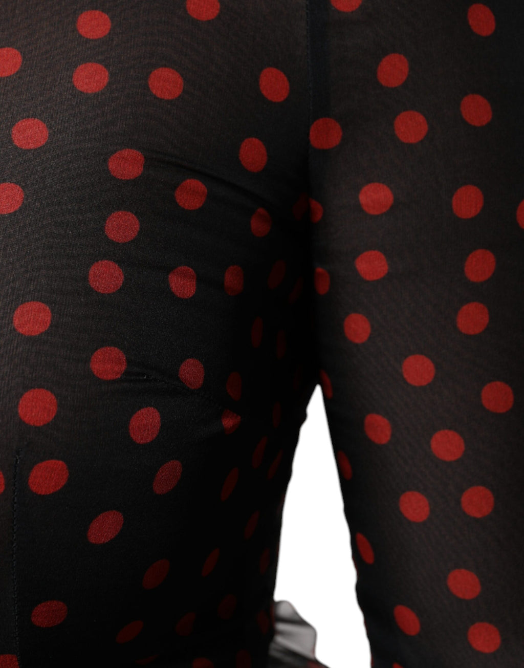 Robe midi superposée en soie à pois noirs et rouges Dolce &amp; Gabbana