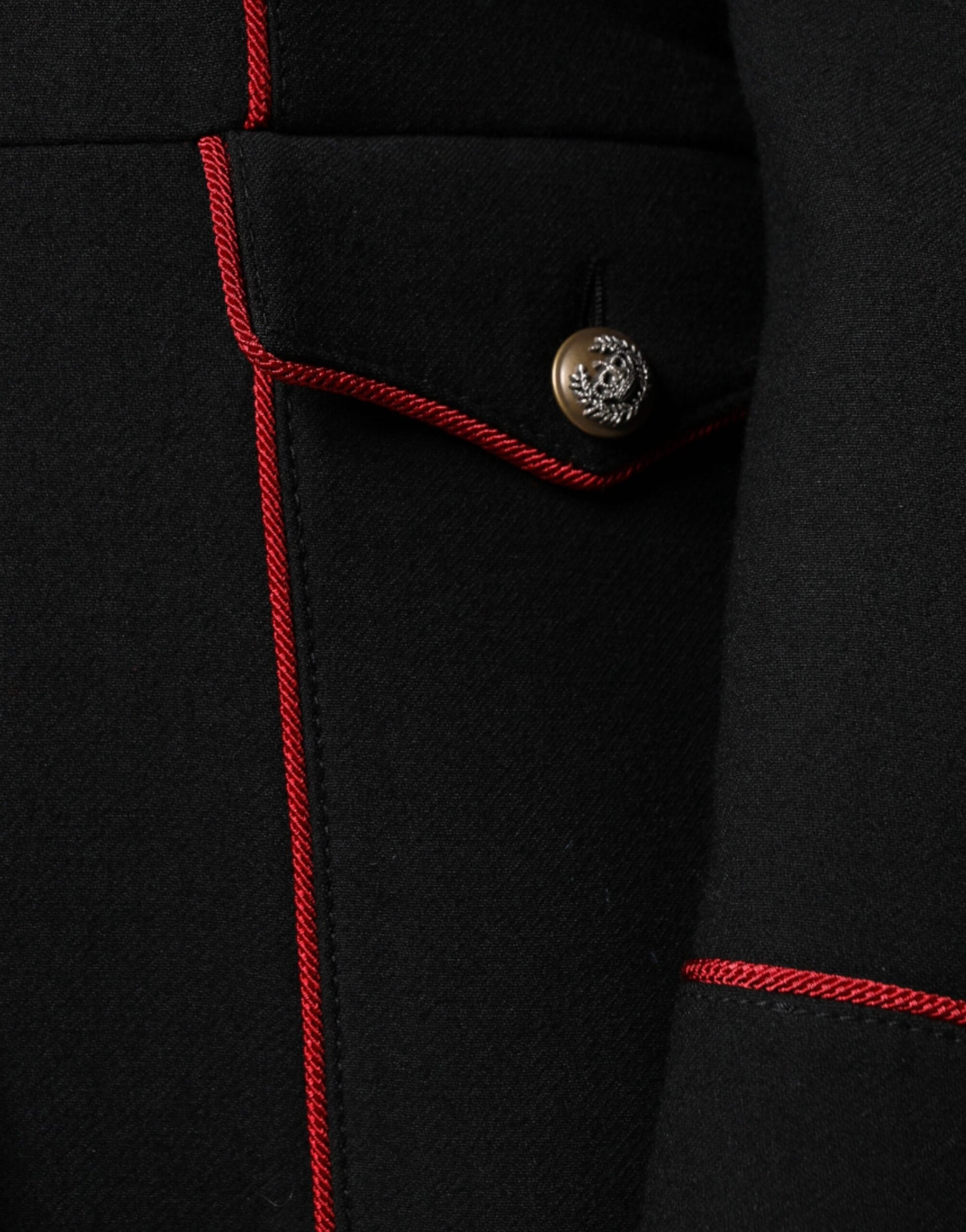 Trench-coat noir à boutonnage simple Dolce &amp; Gabbana