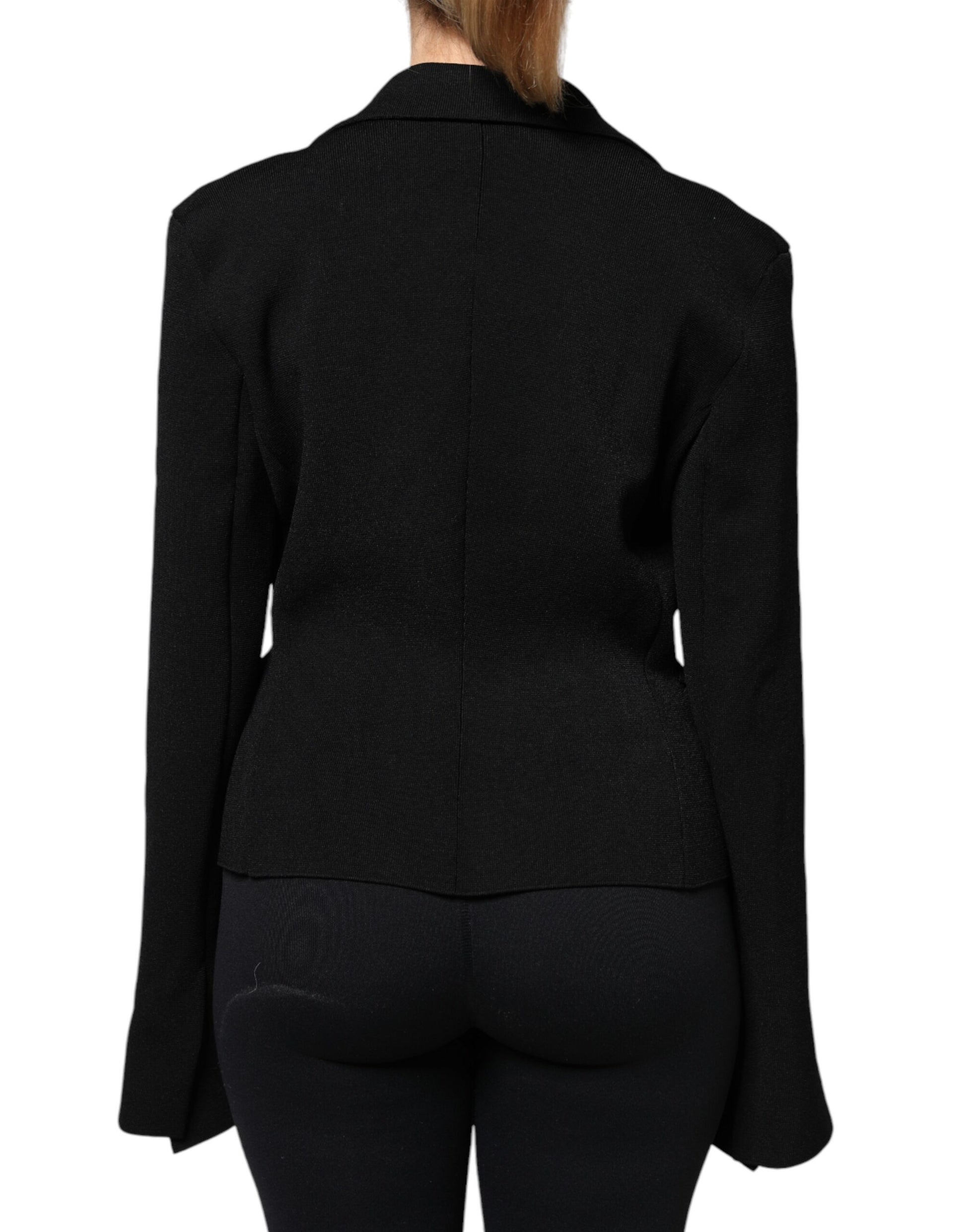 Veste blazer simple boutonnage en viscose noire Dolce &amp; Gabbana