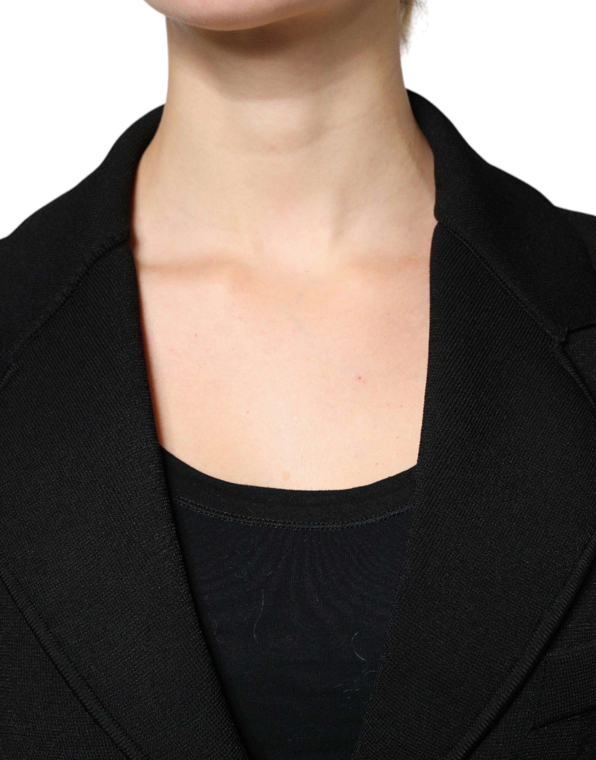 Veste blazer simple boutonnage en viscose noire Dolce &amp; Gabbana