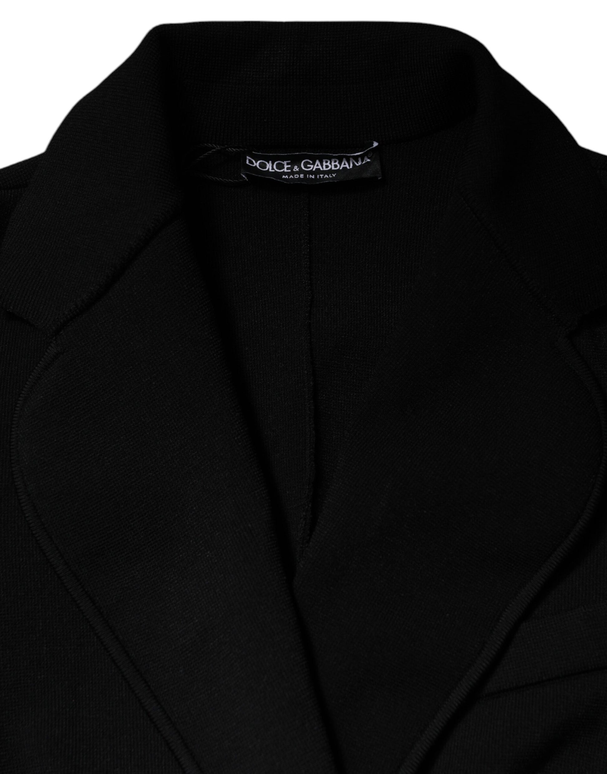 Veste blazer simple boutonnage en viscose noire Dolce &amp; Gabbana