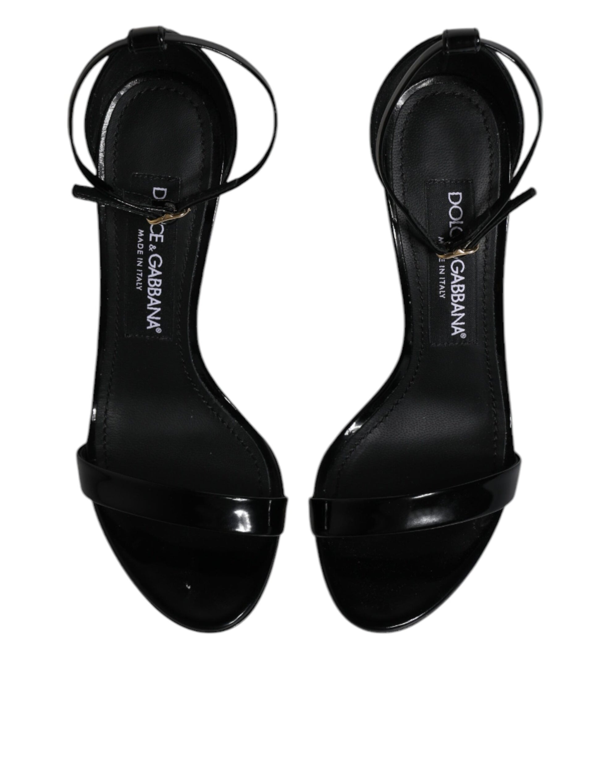Sandales à talons et bride cheville Dolce &amp; Gabbana noires KEIRA