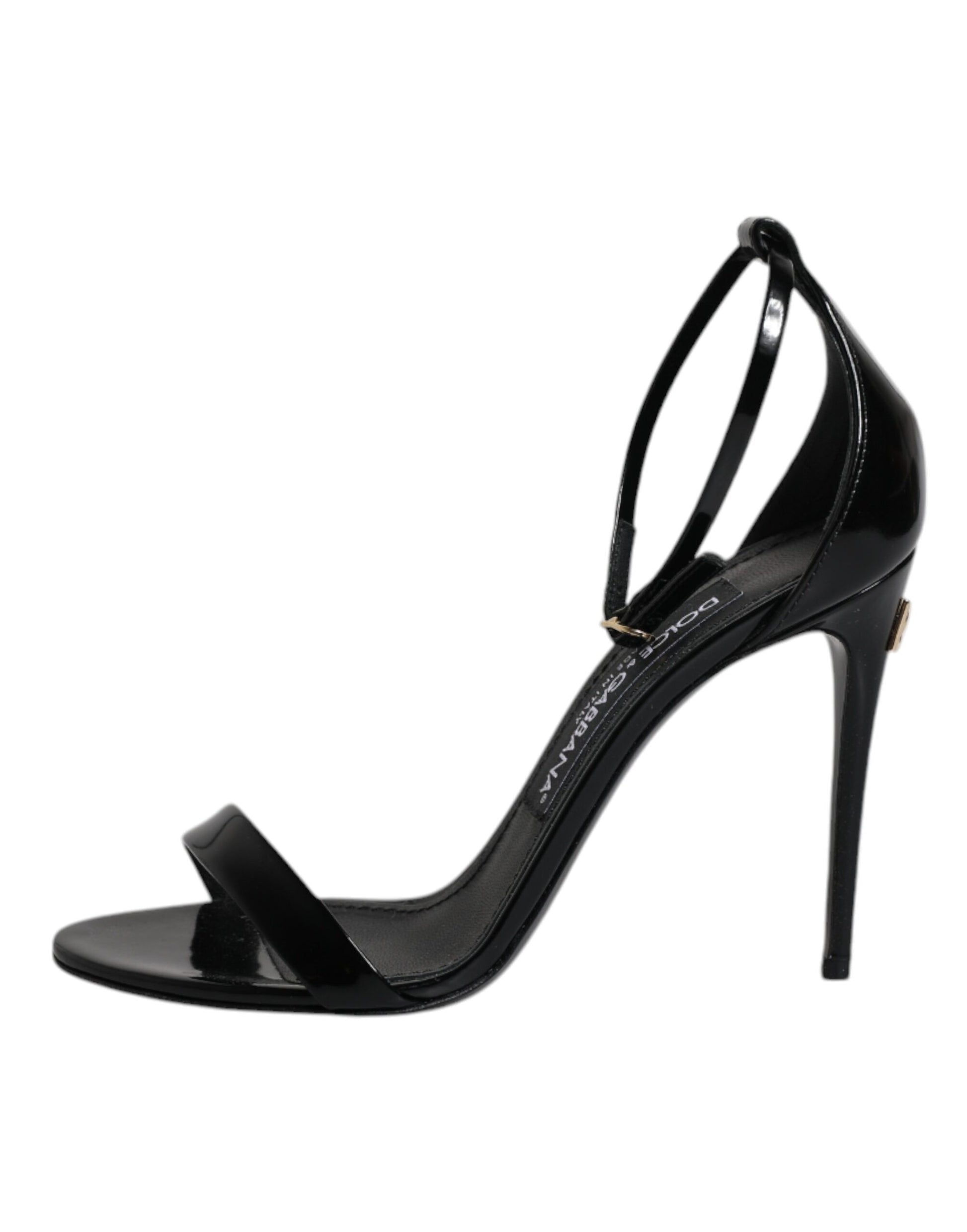 Sandales à talons et bride cheville Dolce &amp; Gabbana noires KEIRA