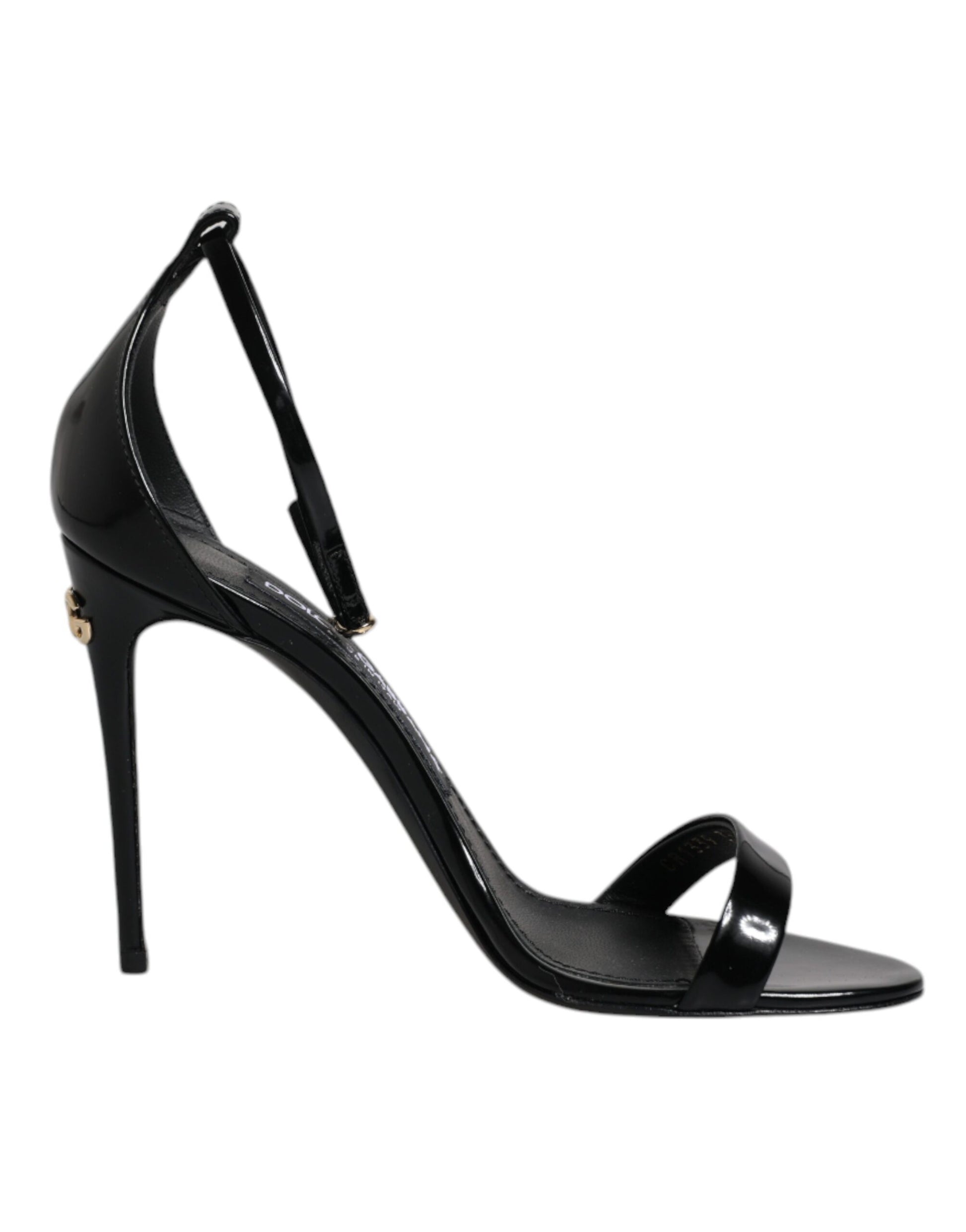 Sandales à talons et bride cheville Dolce &amp; Gabbana noires KEIRA