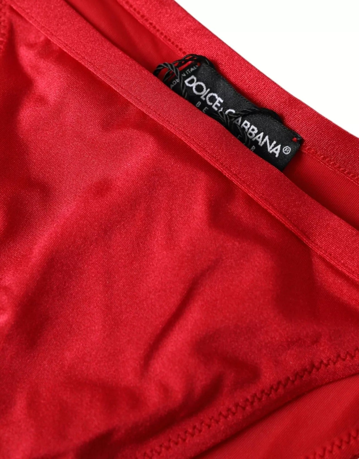Bas de bikini Dolce &amp; Gabbana en nylon extensible rouge
