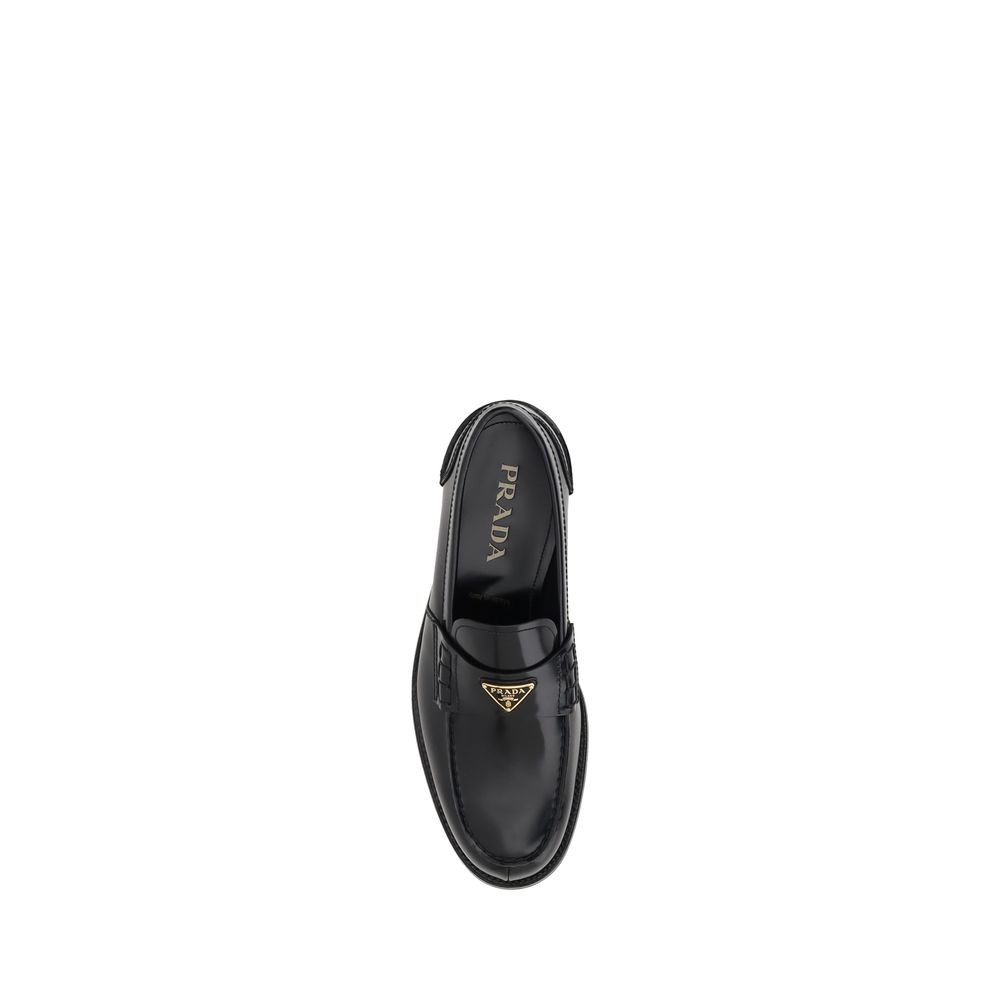 Mocassins Prada à plaque triangulaire