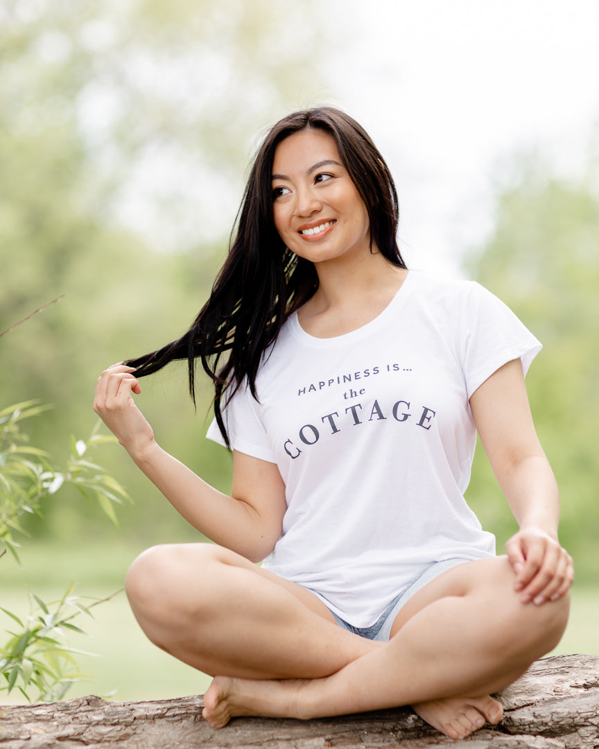 Women's Cottage Bamboo T-Shirt, White-1