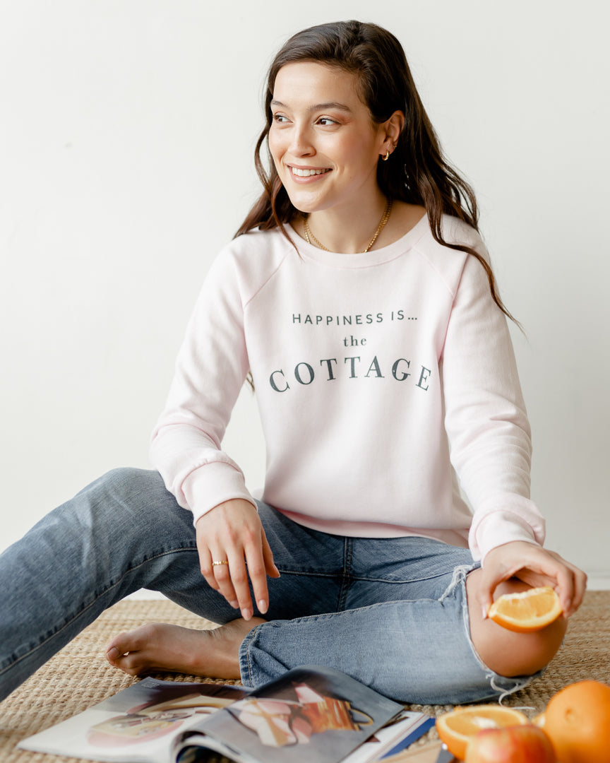 Women's Cottage Crew Sweatshirt, Ballet Pink-1
