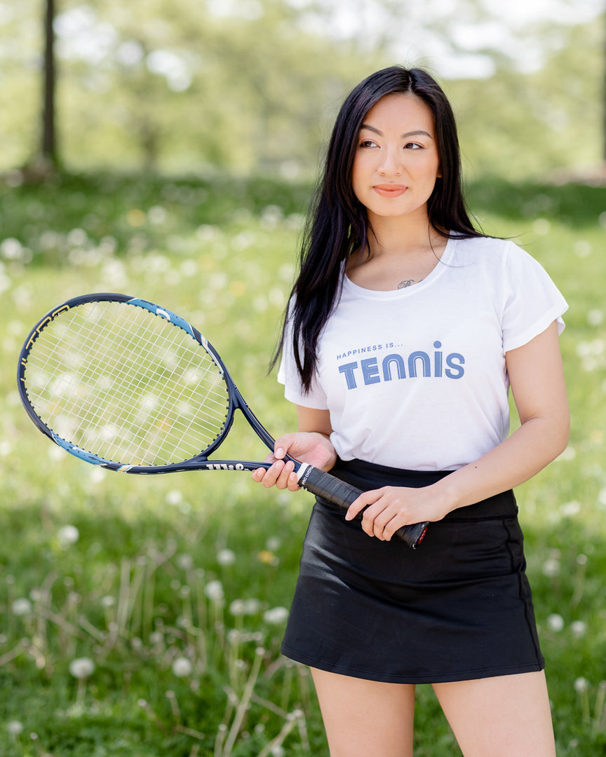 Women's Tennis Bamboo T-Shirt, White-1
