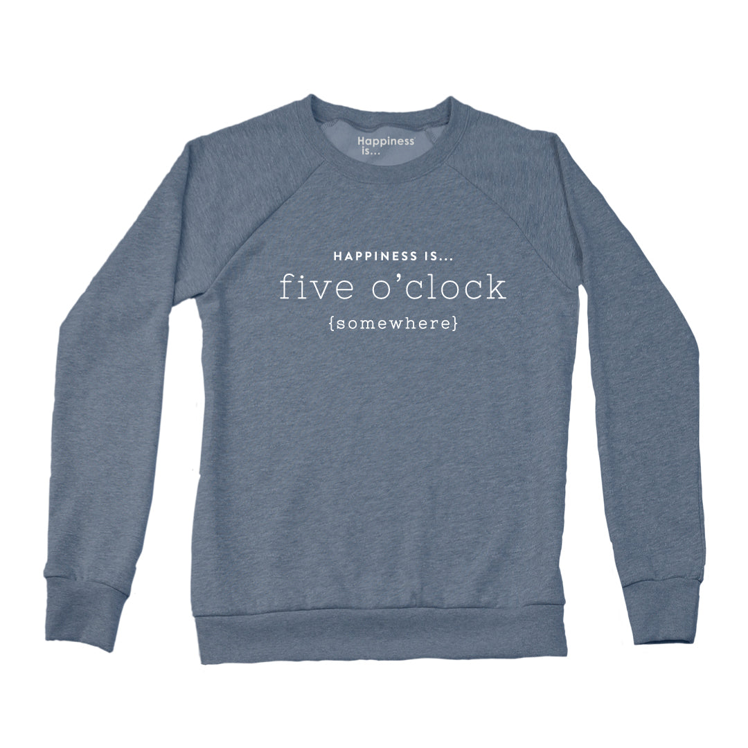 Women's Five O'Clock Crew Sweatshirt, Heather Navy-0