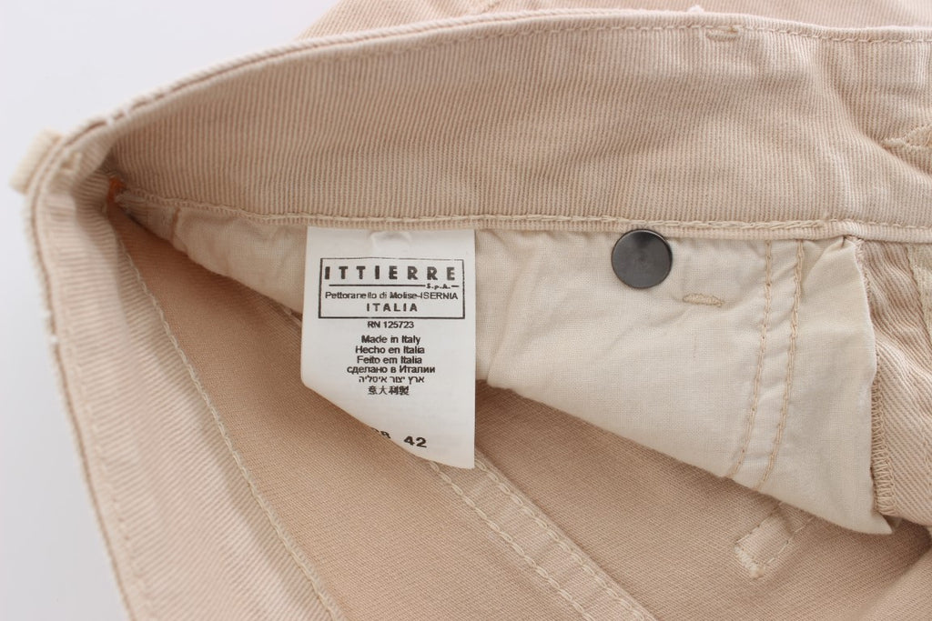 Jean slim en coton stretch beige délavé Cavalli