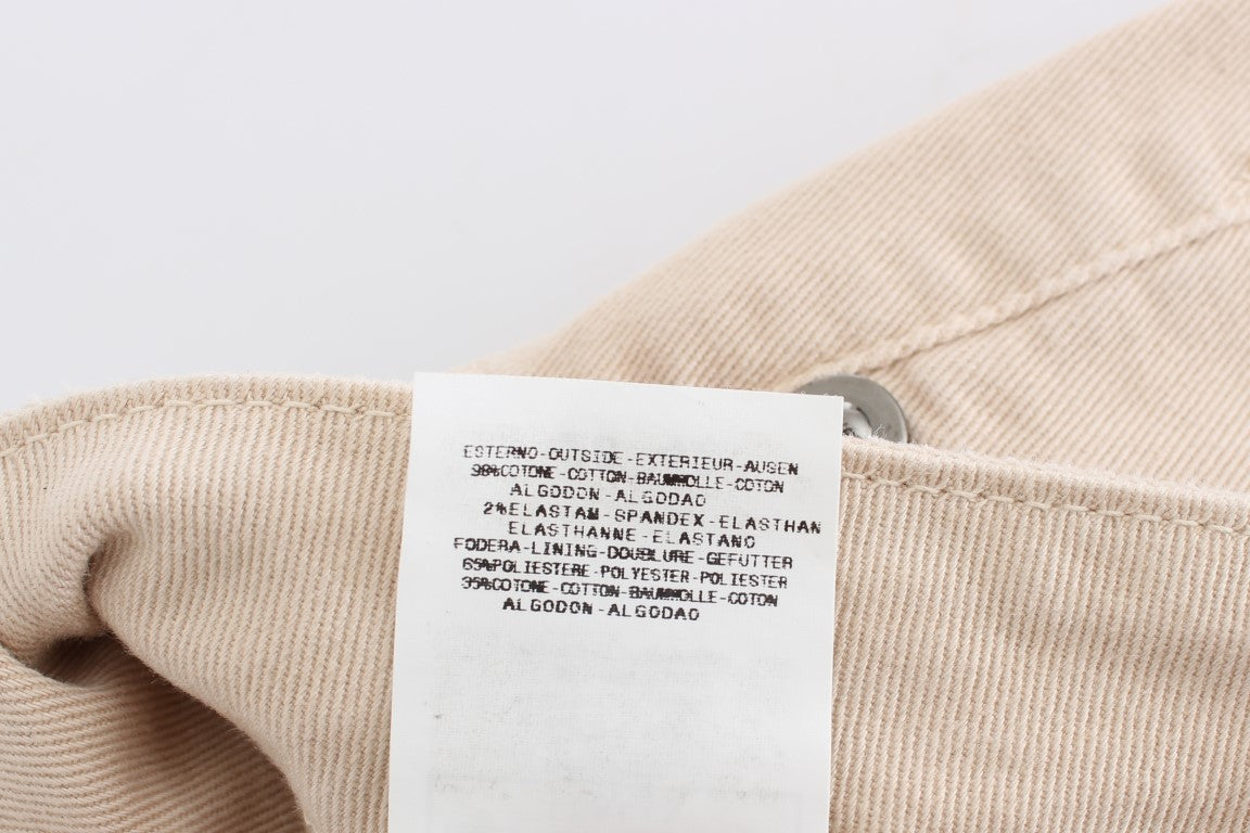 Jean slim en coton stretch beige délavé Cavalli