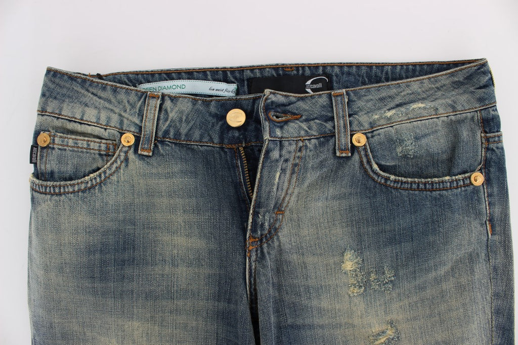 Jean taille basse en coton bleu Cavalli