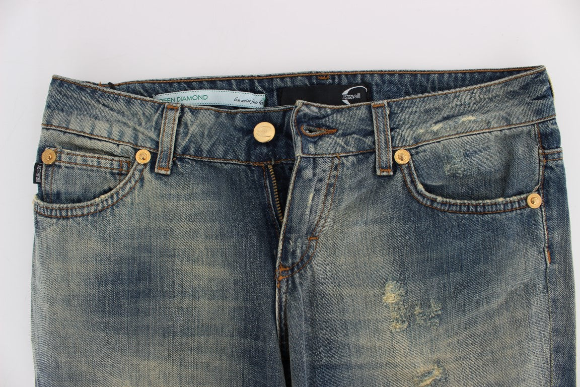 Jean taille basse en coton bleu Cavalli